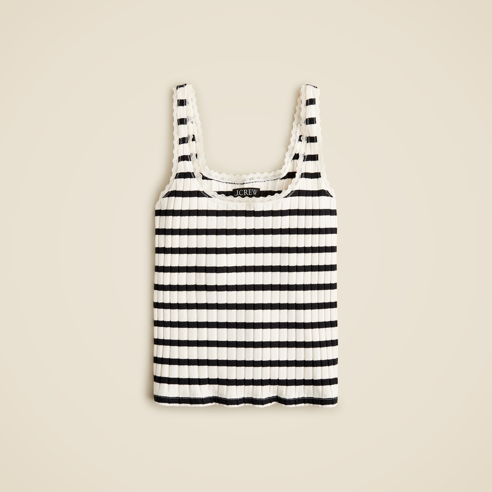  Pointelle tank top in stripe