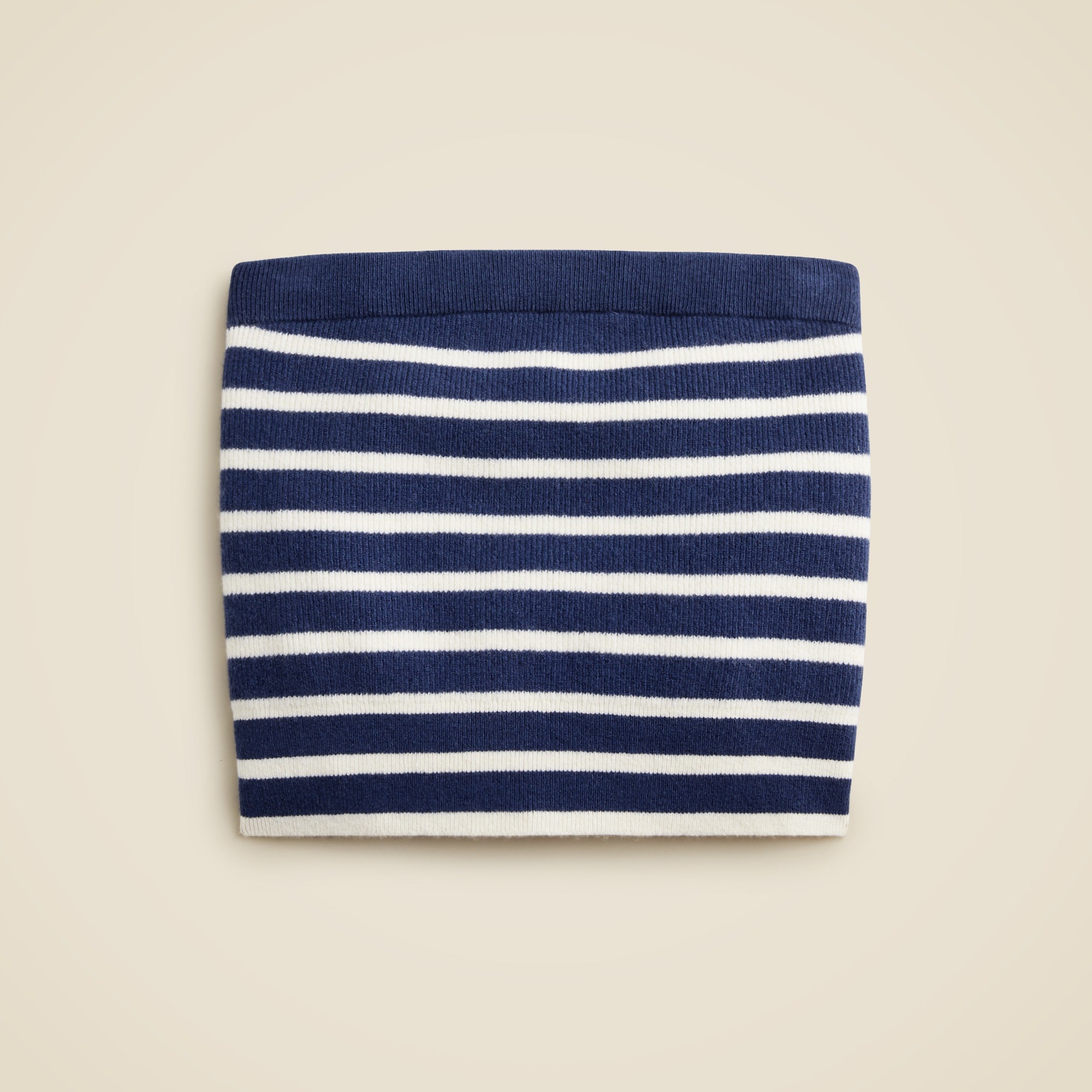  Featherweight cashmere-blend tube top in stripe