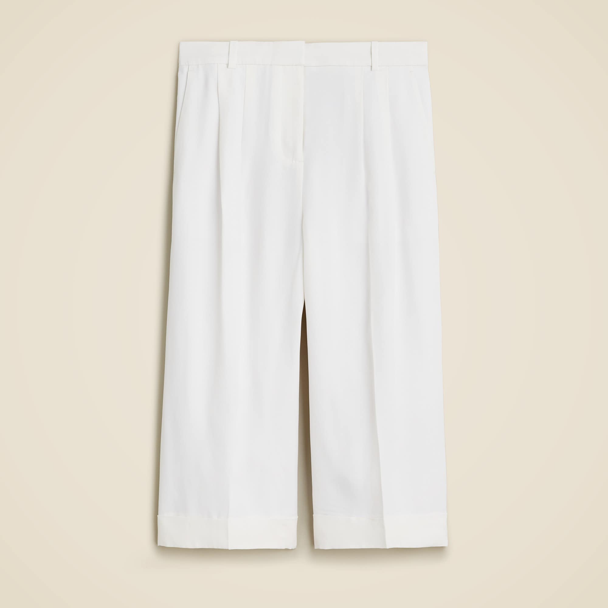  Long pleated trouser short in drapey viscose