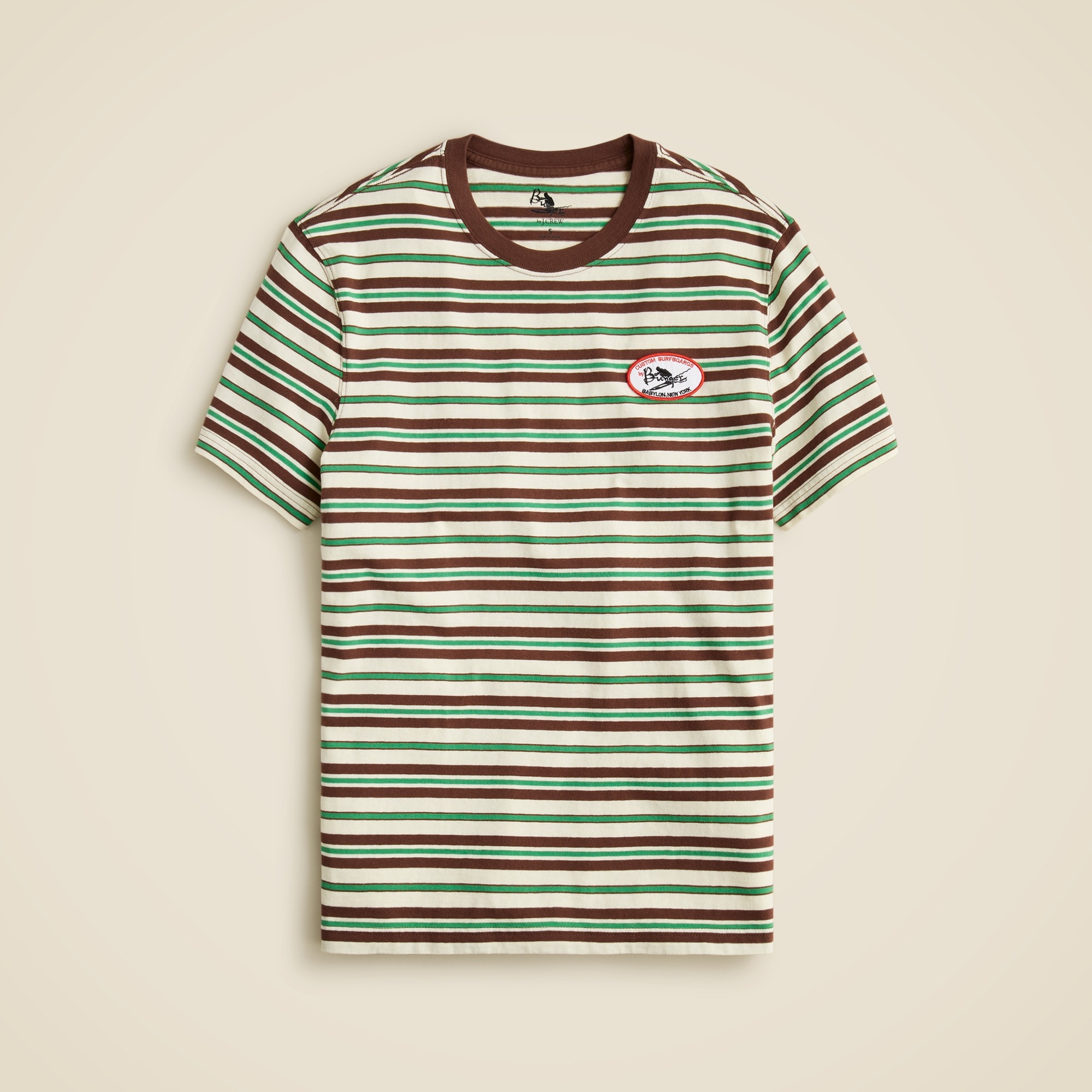 mens Limited-edition Bunger Surf Shop X J.Crew vintage-wash cotton striped graphic T-shirt