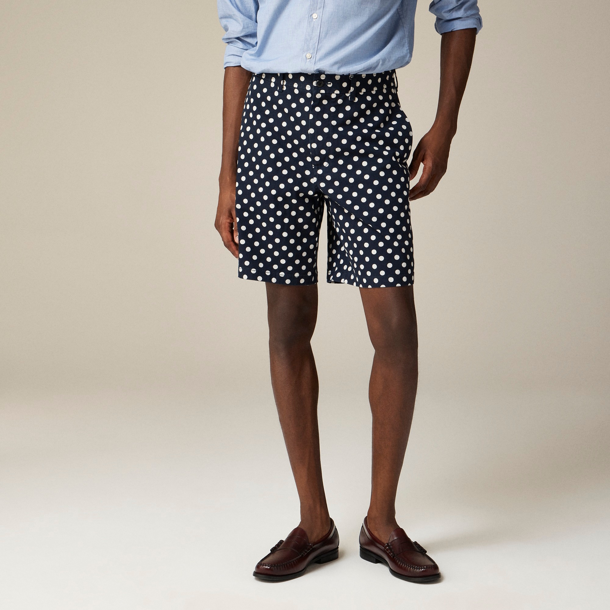 mens 9'' relaxed polka-dot short in cotton