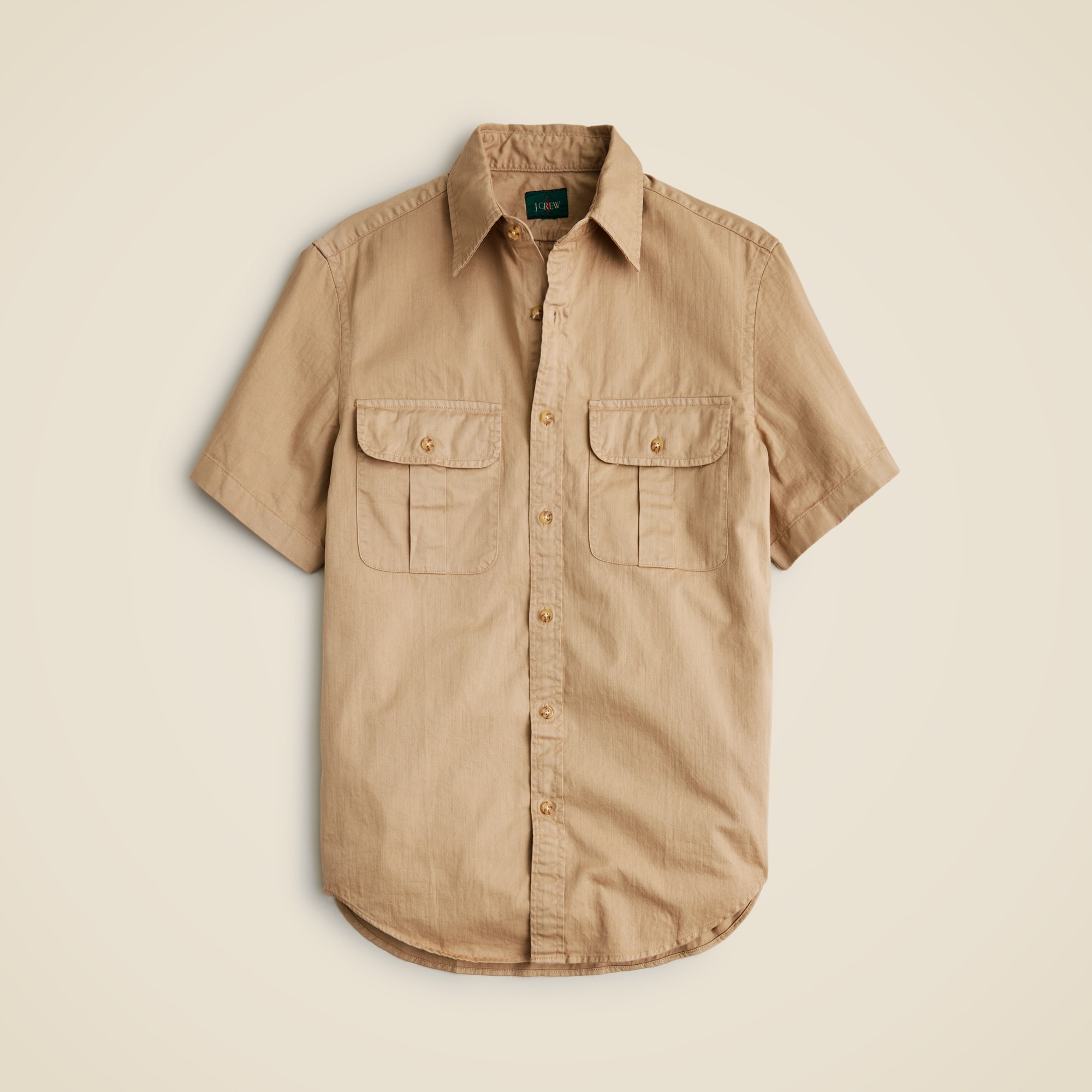  Relaxed short-sleeve garment-dyed heritage twill shirt