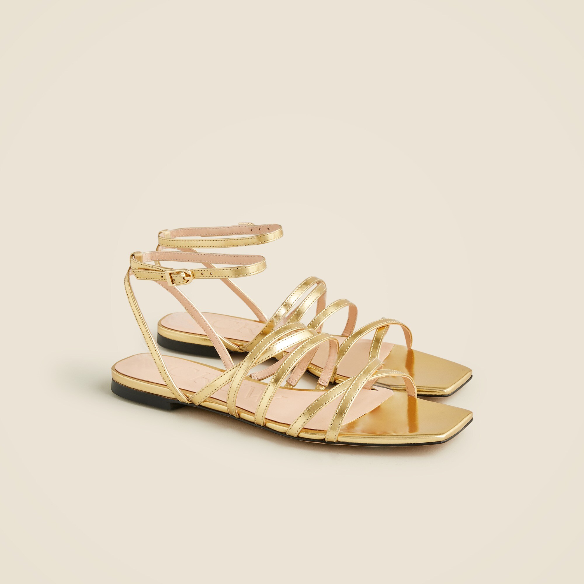  New Capri strappy sandals in metallic leather