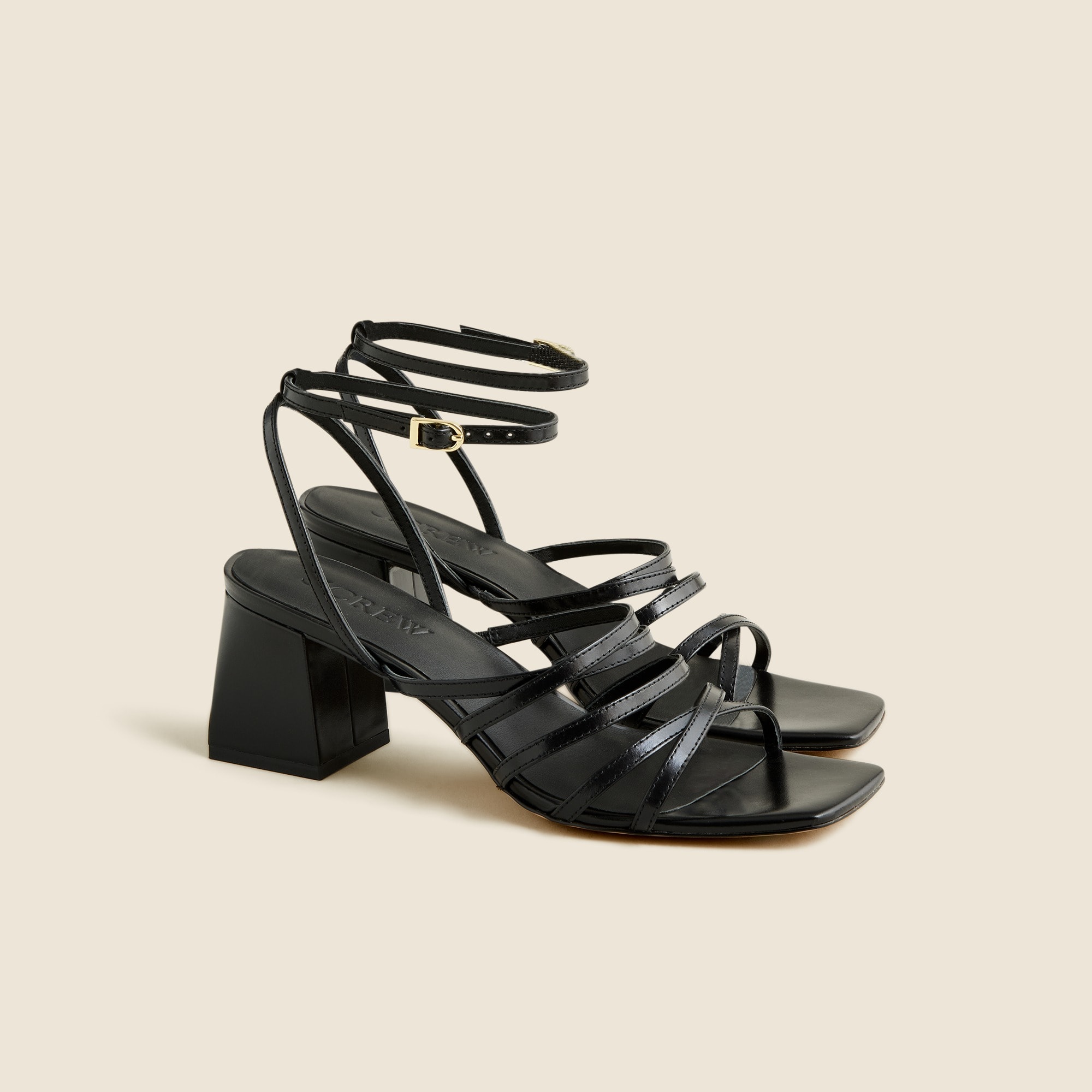  Layne strappy-sandal heels in leather