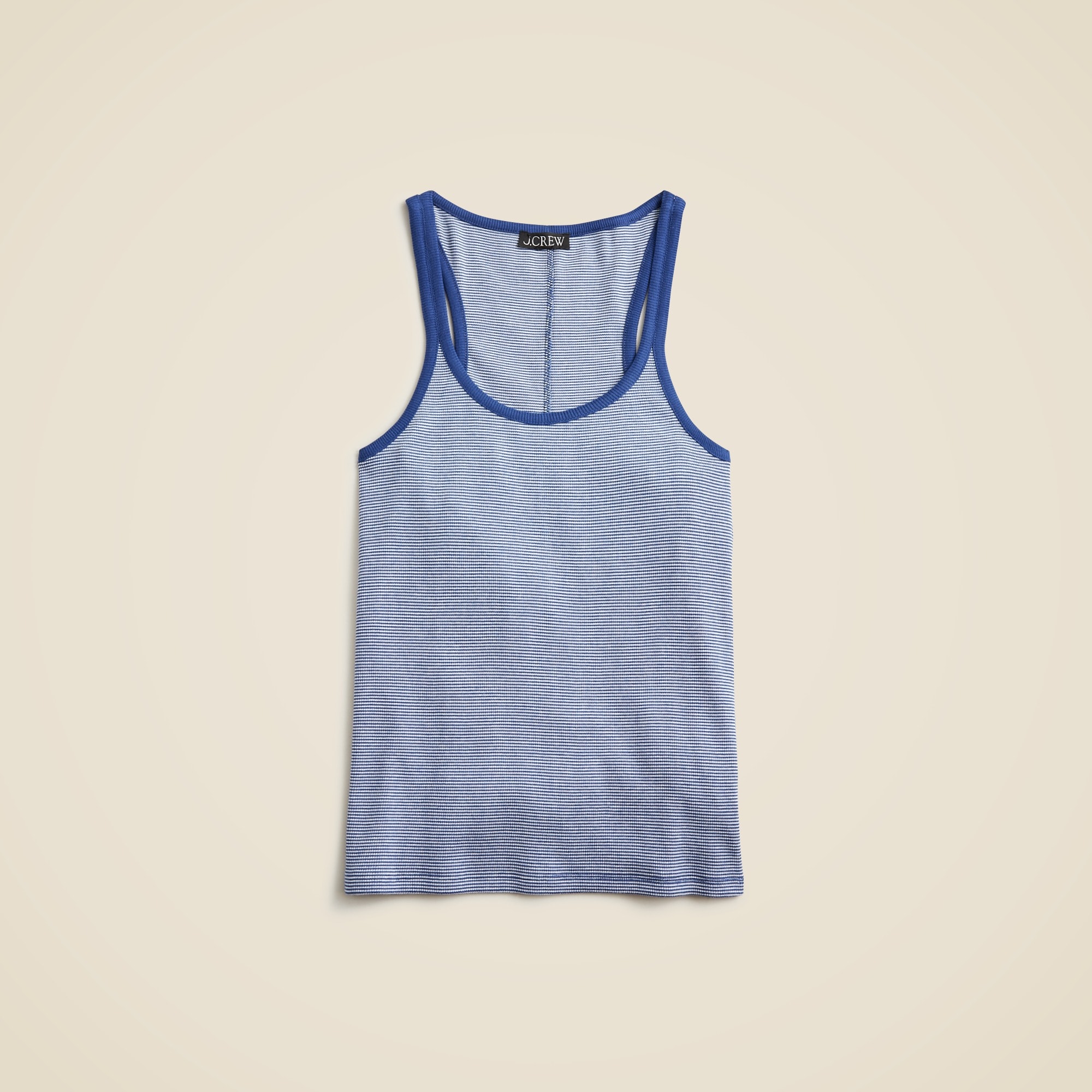  Fine rib racerback tank top in stripe