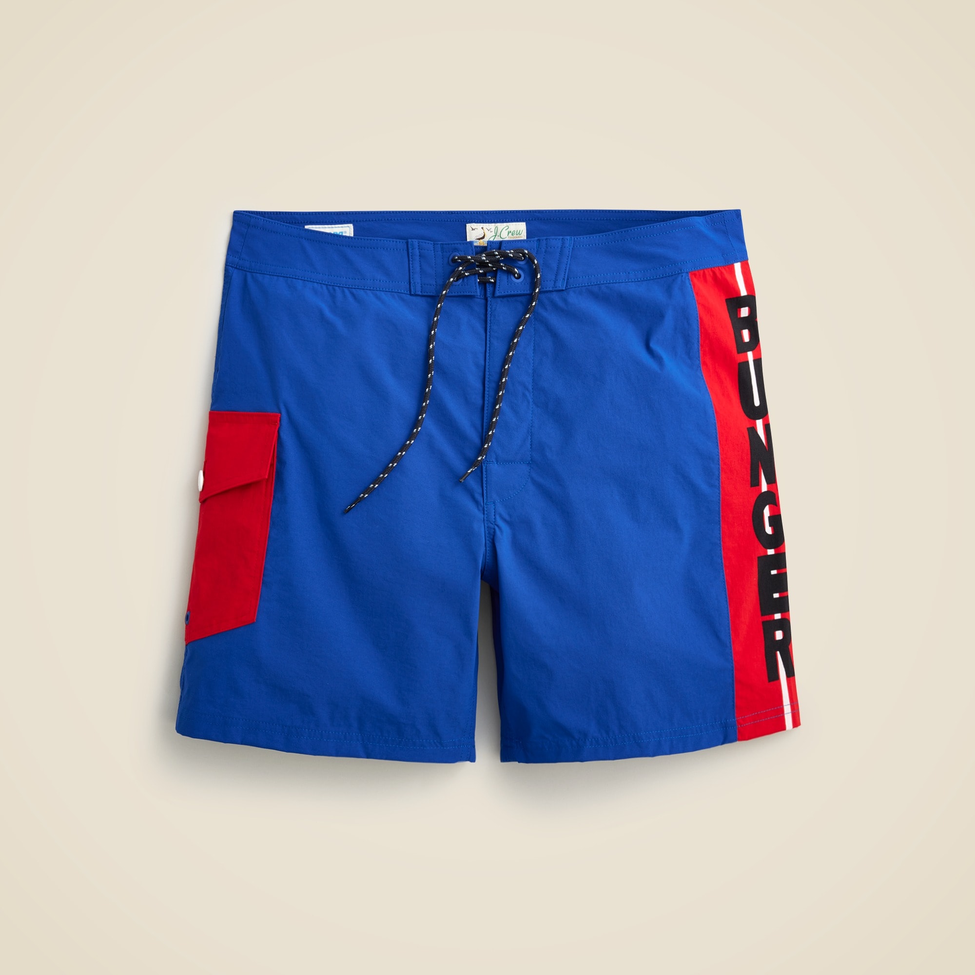 mens Limited-edition Bunger Surf Shop X J.Crew 7&quot; paneled stretch board short with ECONYL&reg; nylon