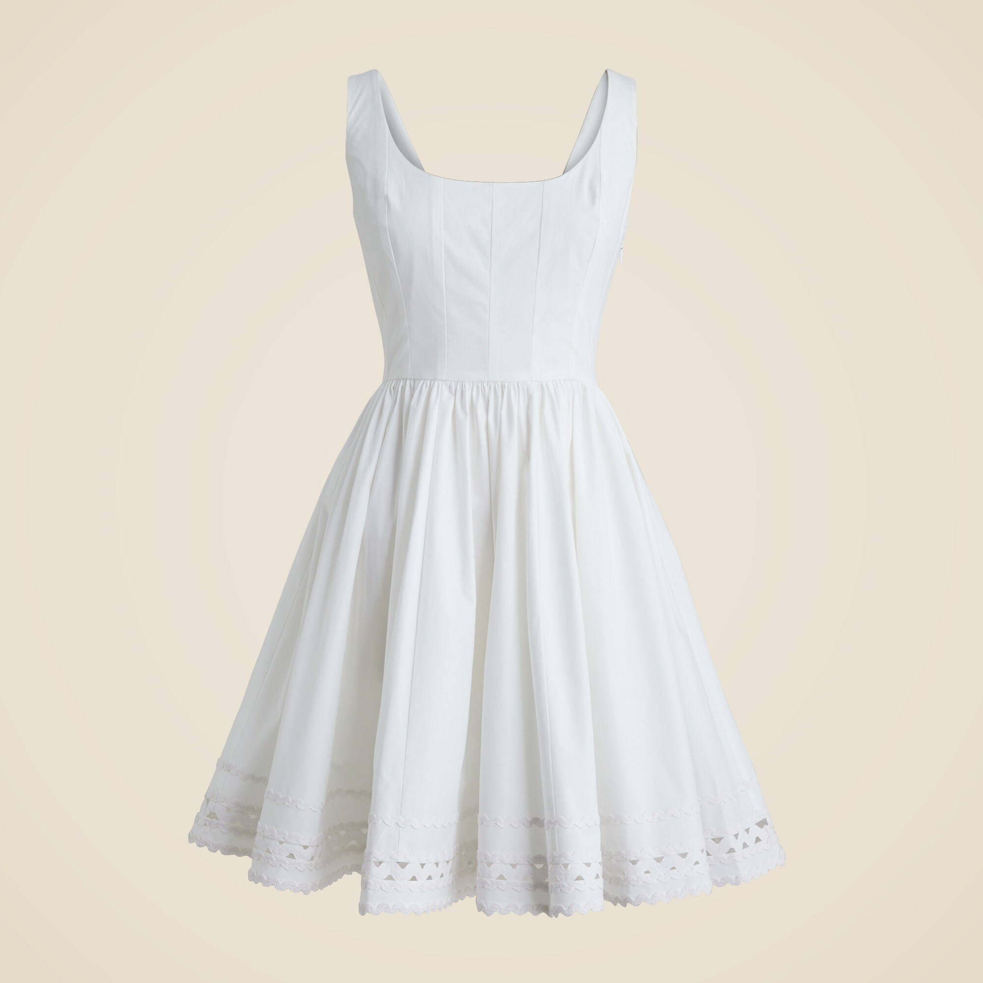  Fit-and-flare mini dress with rickrack trim