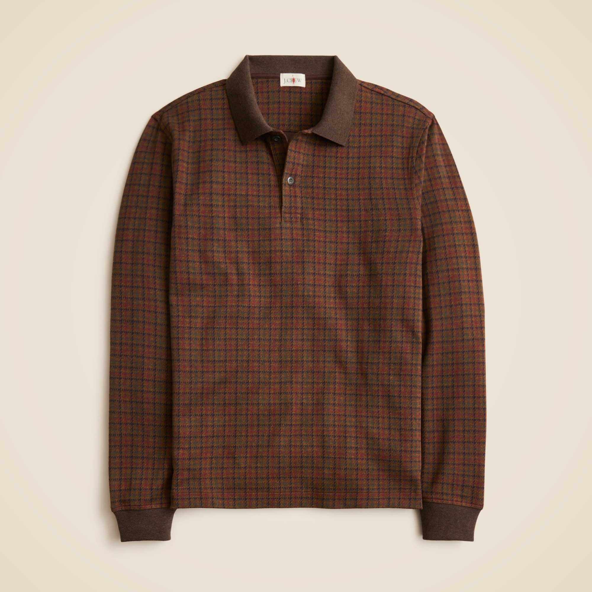 mens Long-sleeve polo shirt in plaid