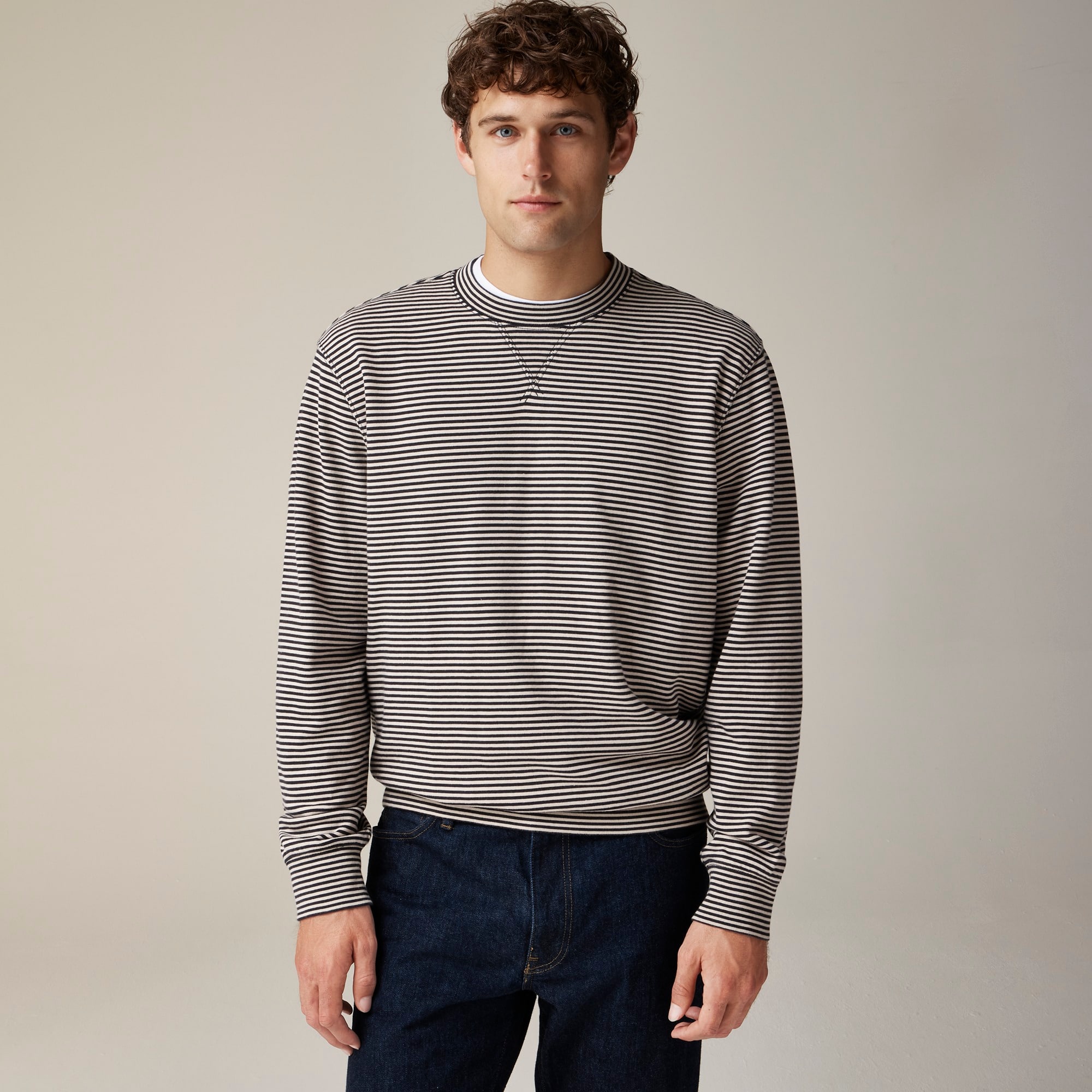 mens Lightweight french terry sweatshirt in stripe