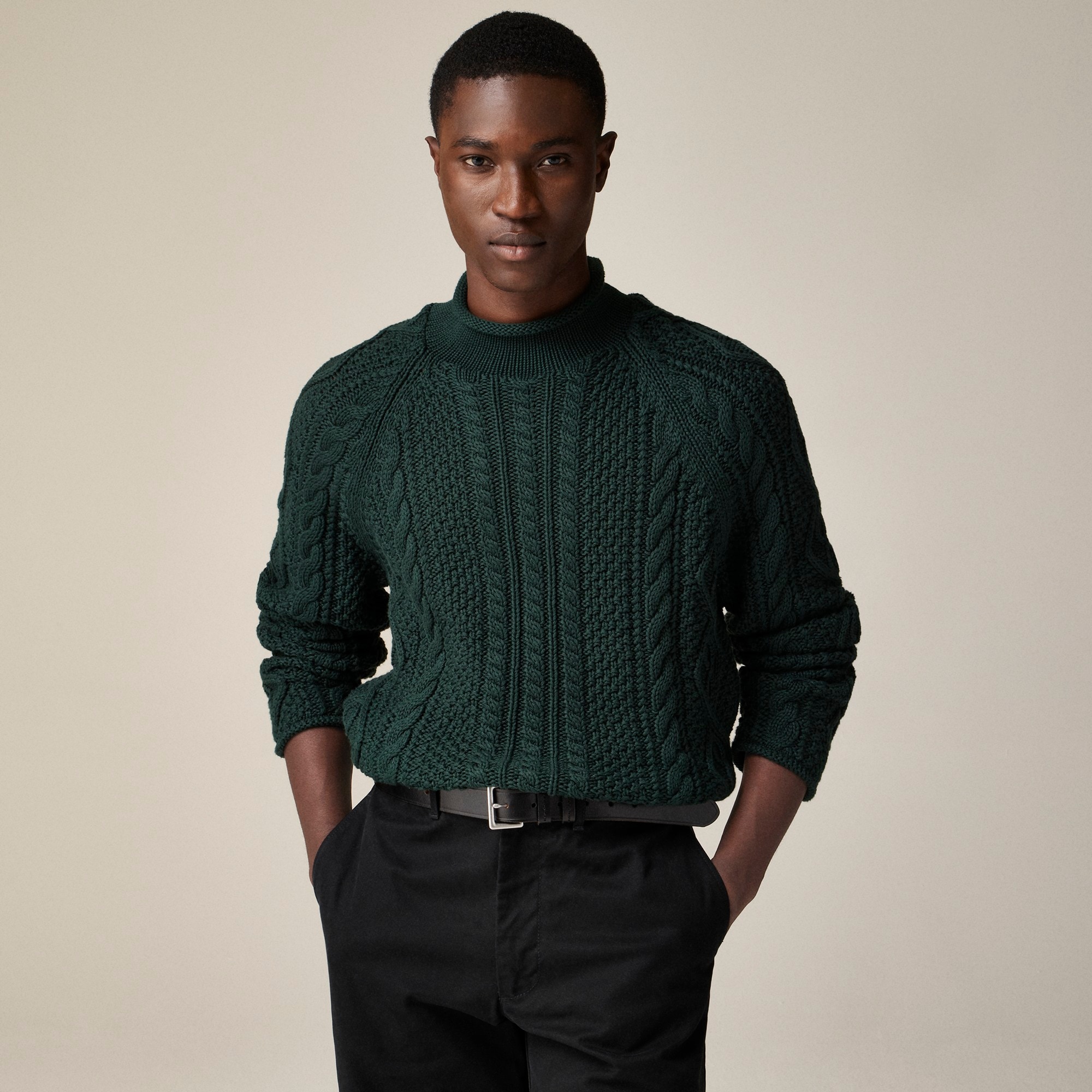 mens Cotton cable-knit Rollneck&trade; sweater