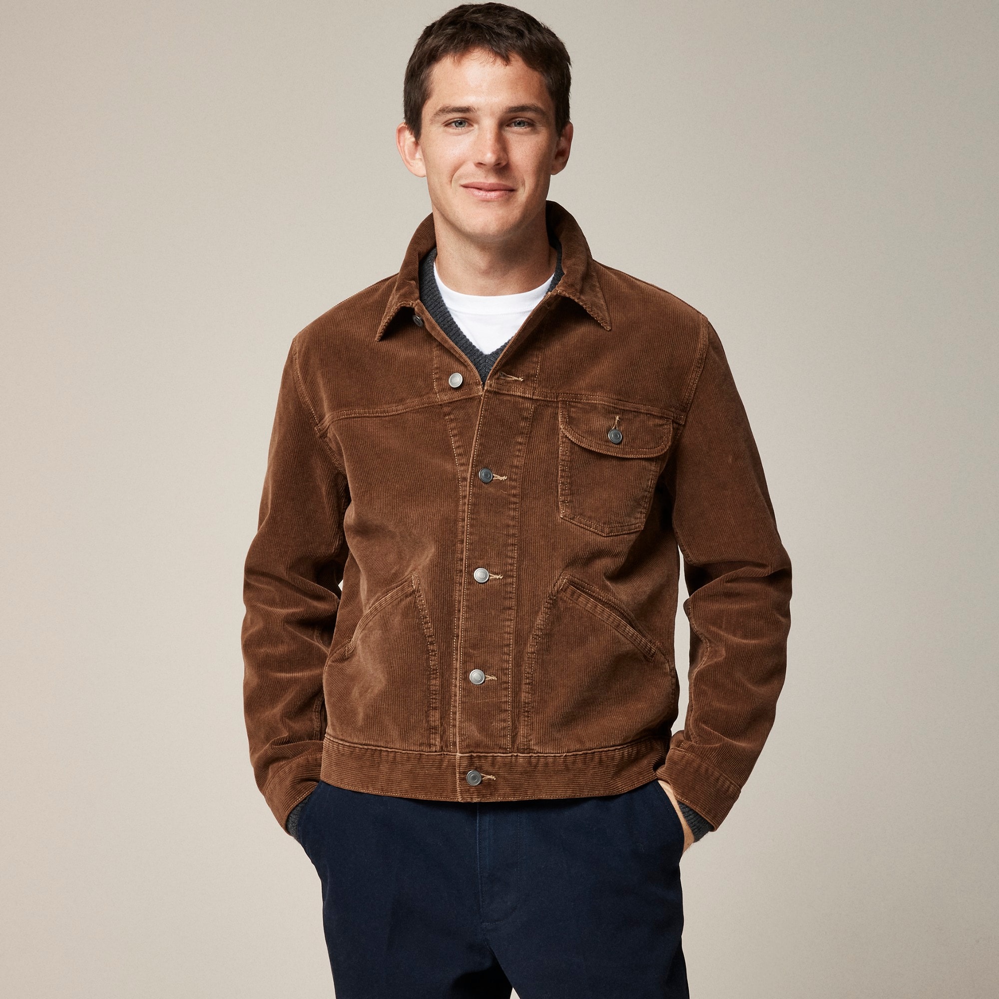 mens Trucker jacket in 11-wale corduory