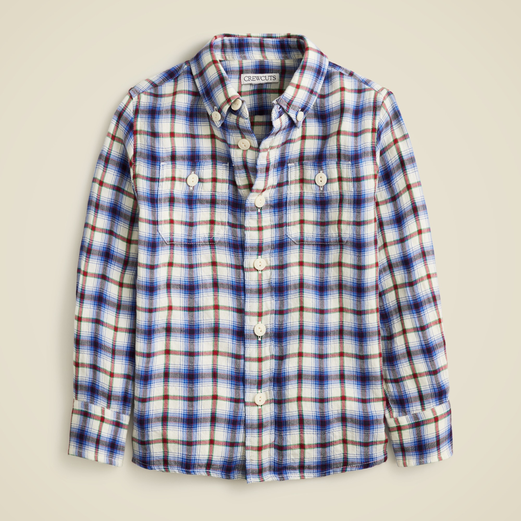  Kids' long-sleeve button-down in lightweight flannel