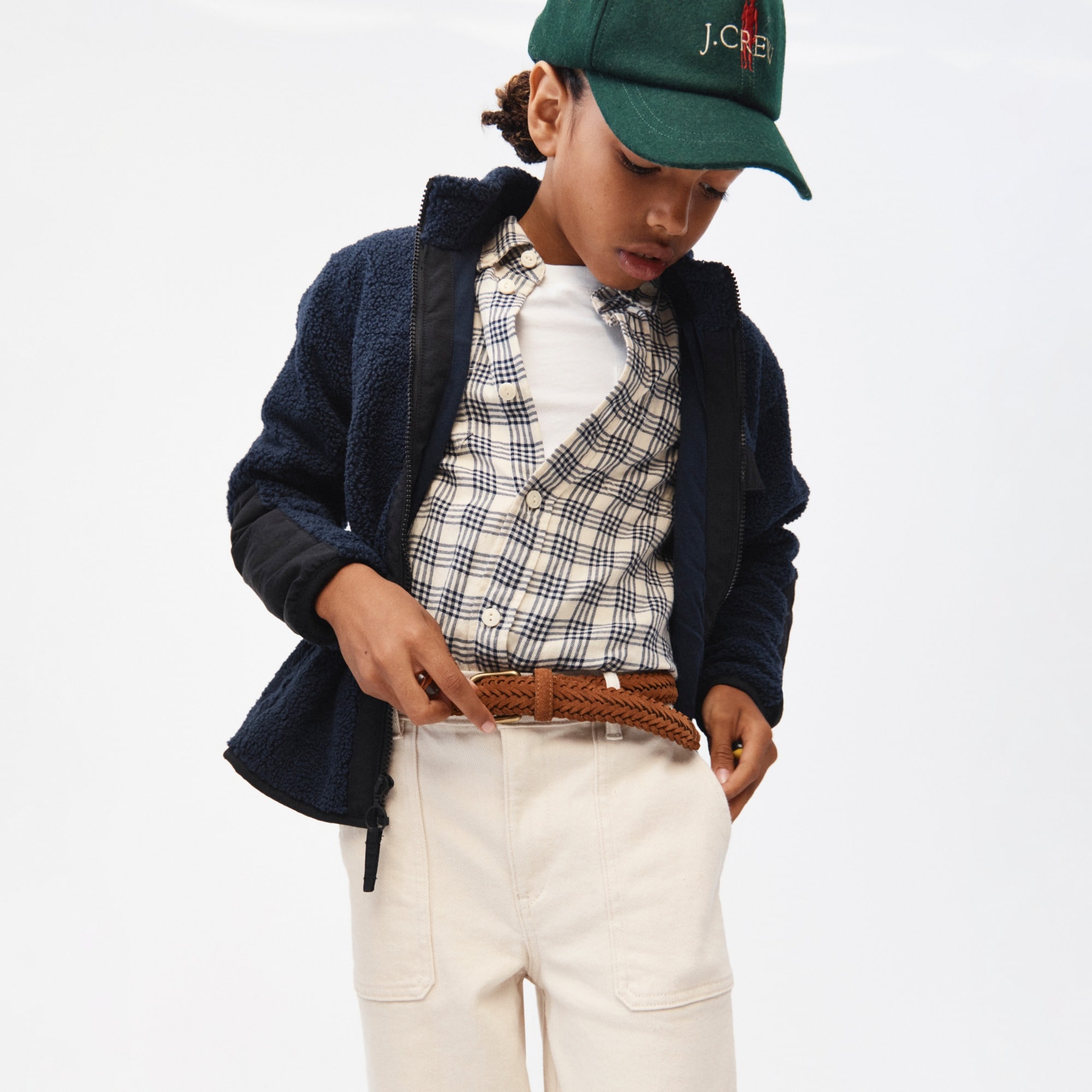  Kids' long-sleeve button-down in lightweight flannel