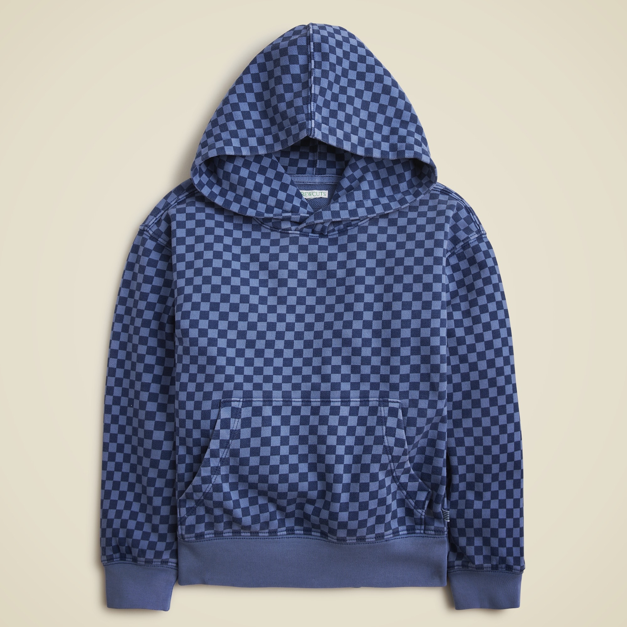 boys KID by Crewcuts garment-dyed hoodie in checkerboard print