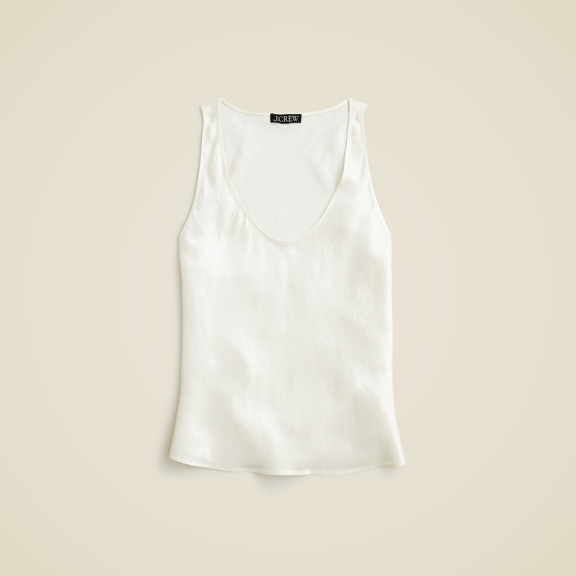 womens Scoopneck tank top in textured satin