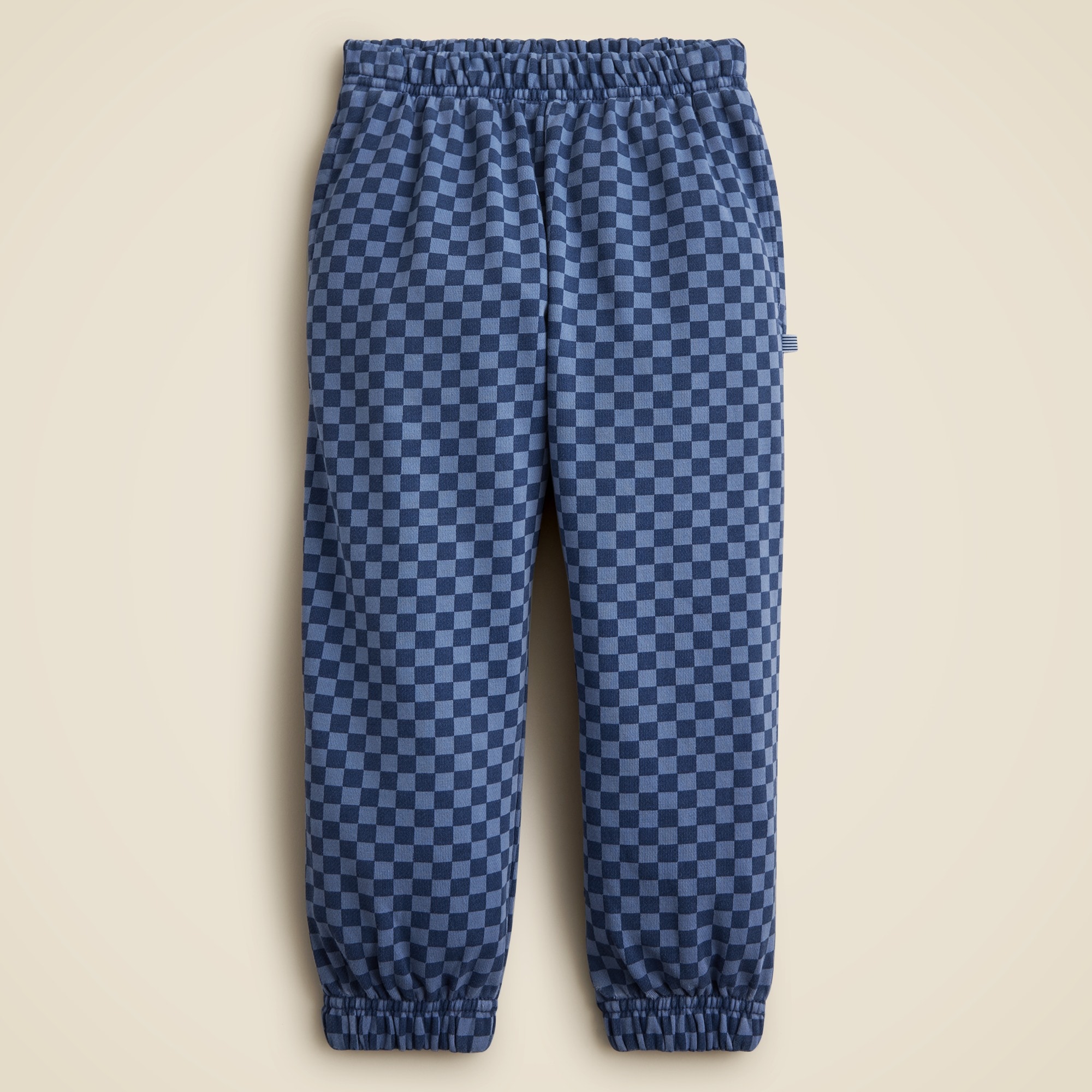 girls KID by Crewcuts garment-dyed sweatpant in checkerboard print