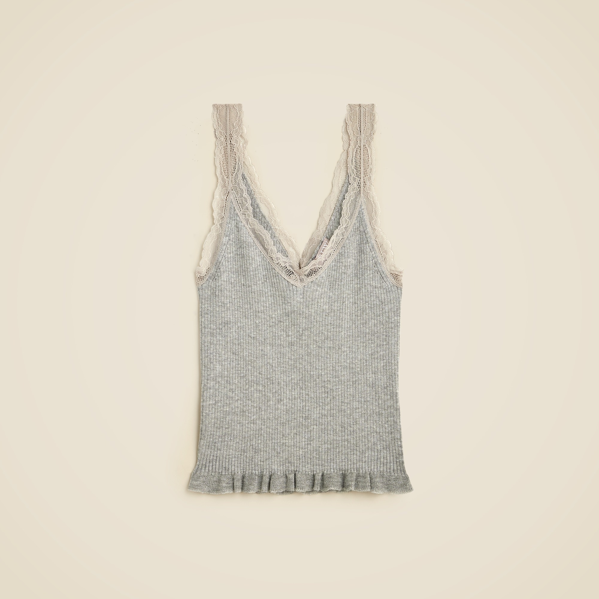  Lace-trim sweater-tank in TENCEL&trade; lyocell blend