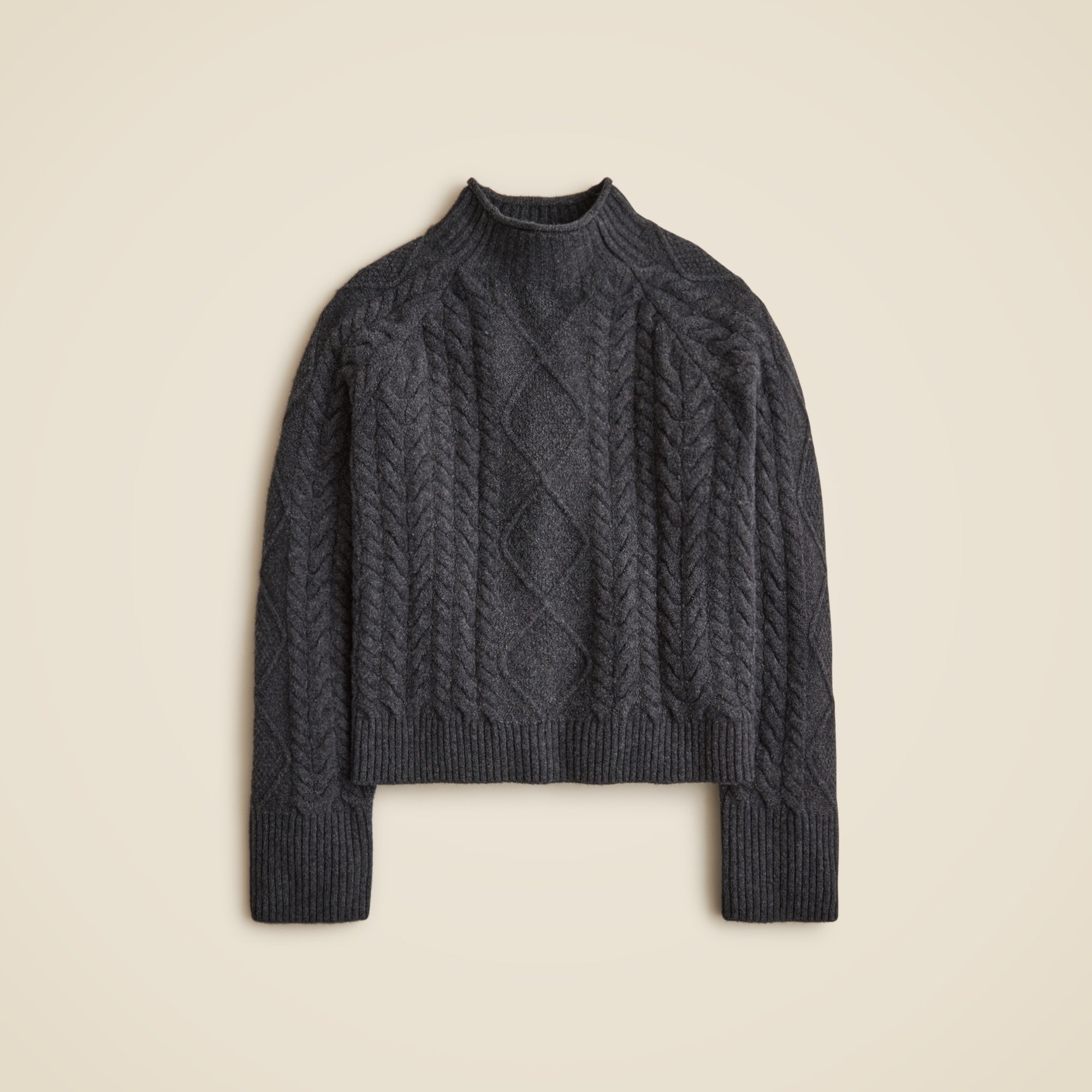 womens Cable-knit Rollneck&trade; sweater in Supersoft yarn