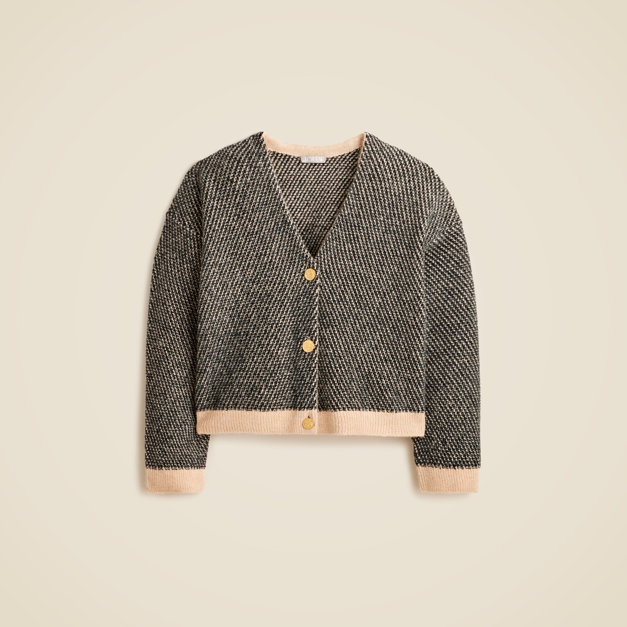  Jacquard V-neck lady jacket