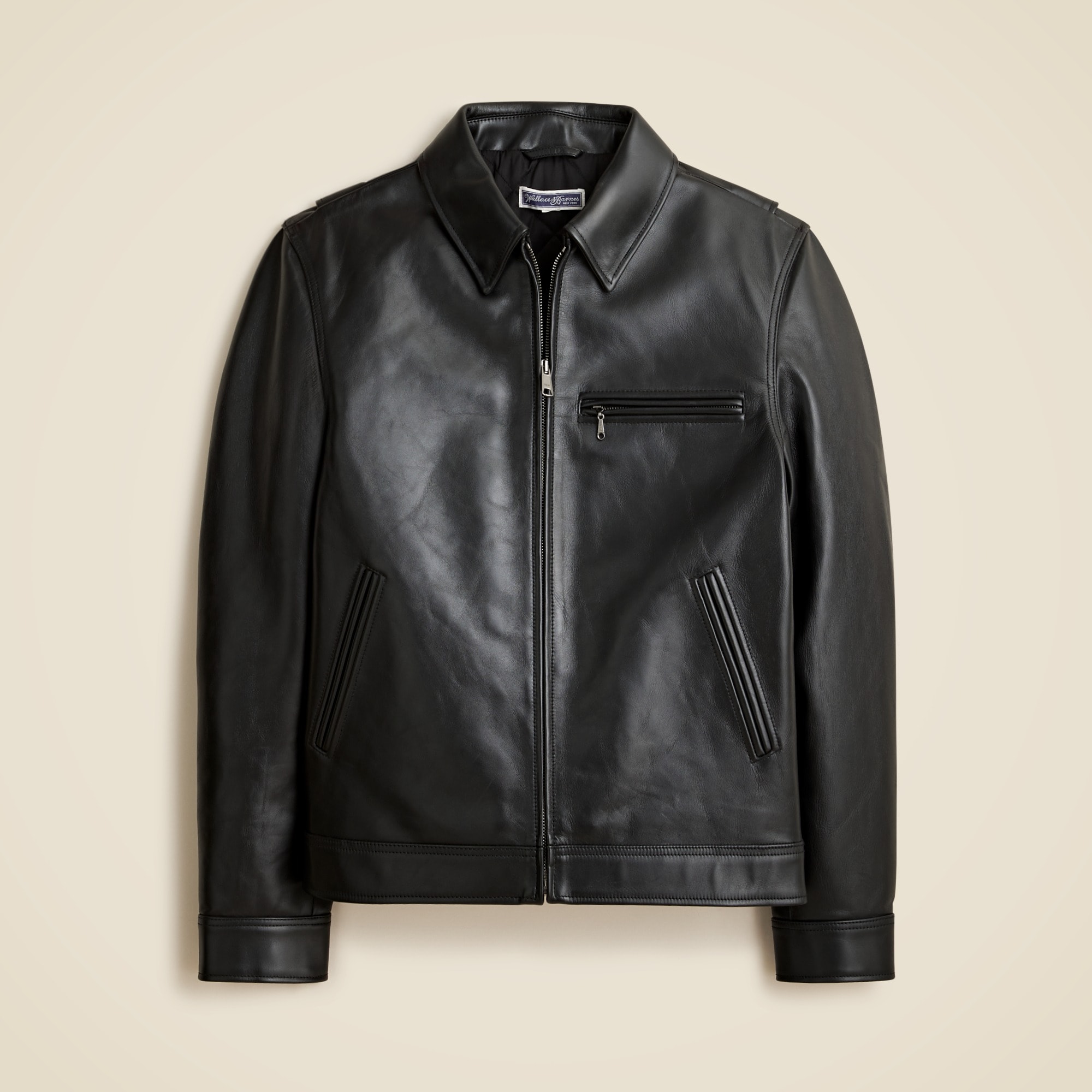 mens Wallace &amp; Barnes Italian leather work jacket