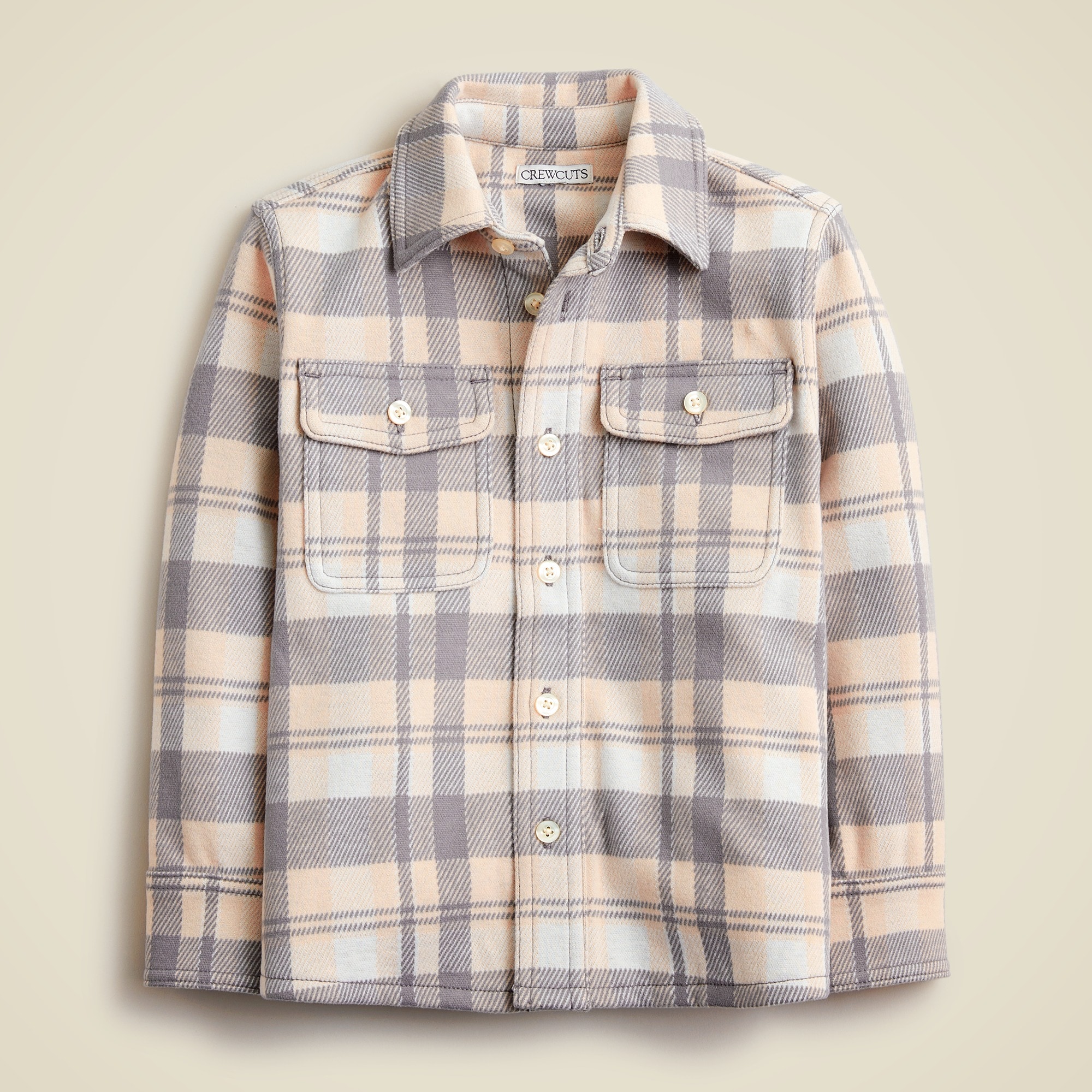 boys Kids' long-sleeve Seaboard soft-knit shirt in plaid