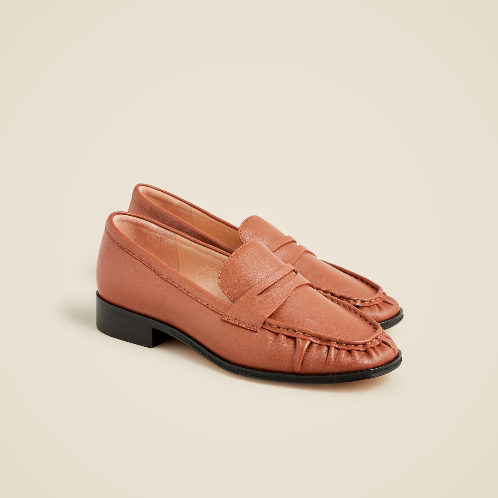 womens Maison ruched loafers in leather