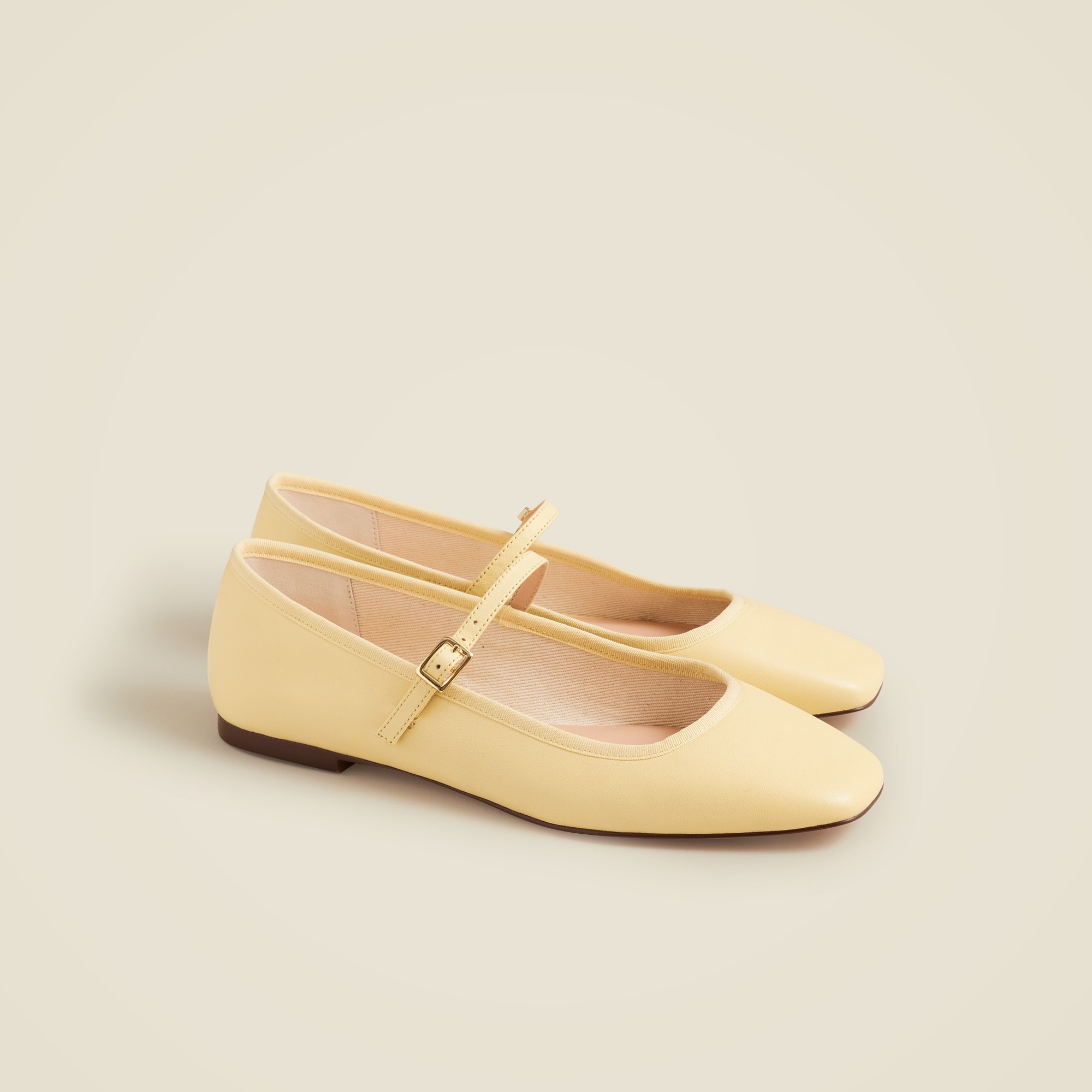 womens Quinn square-toe Mary Jane flats in leather