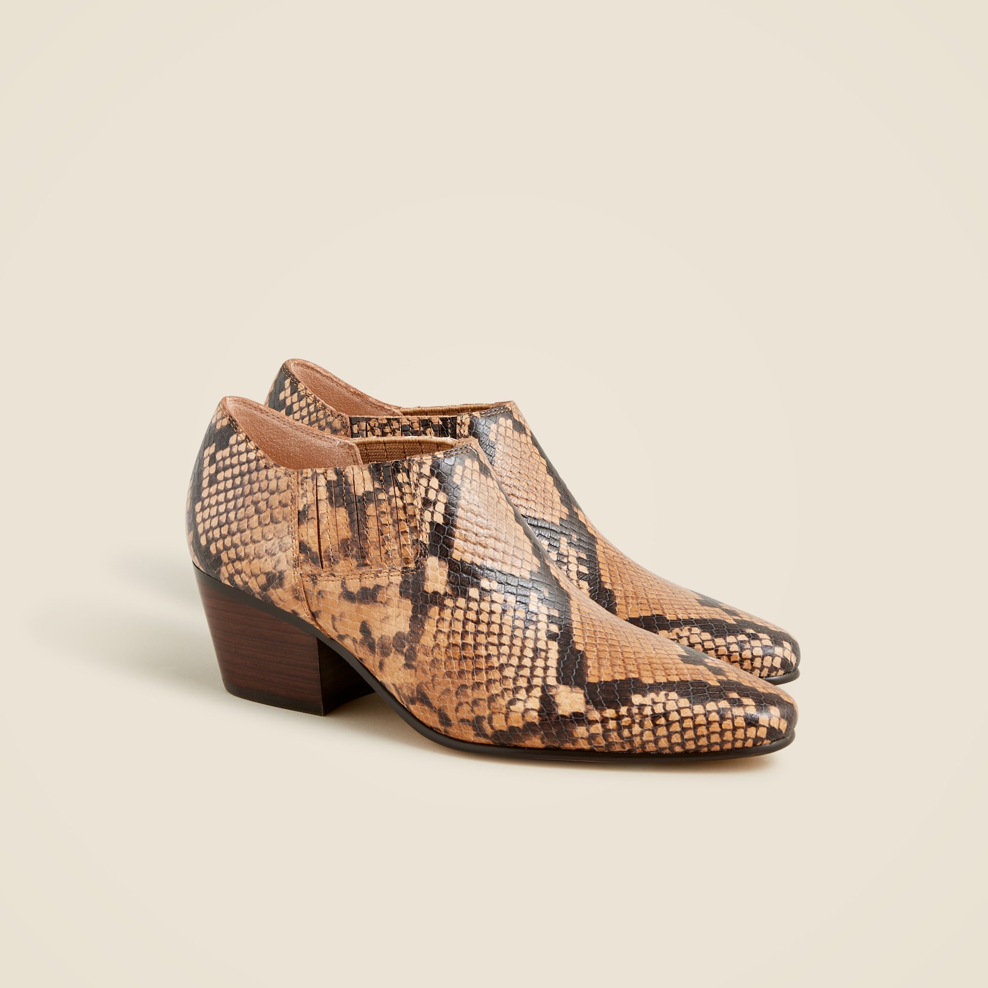 womens Piper low ankle boots in snake-embossed Italian leather