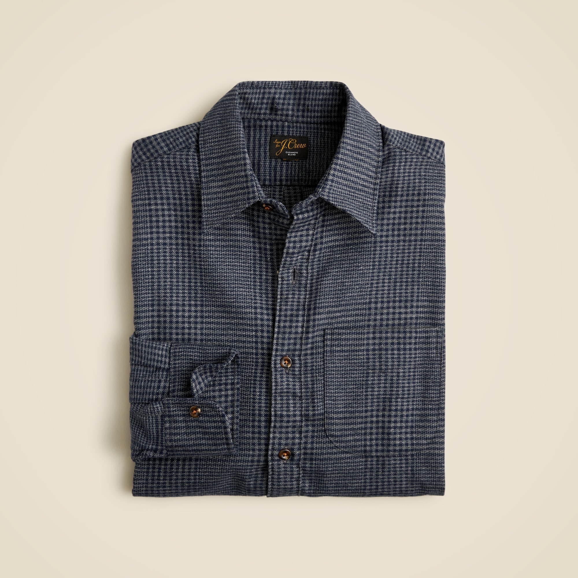  Cotton-cashmere blend shirt in check