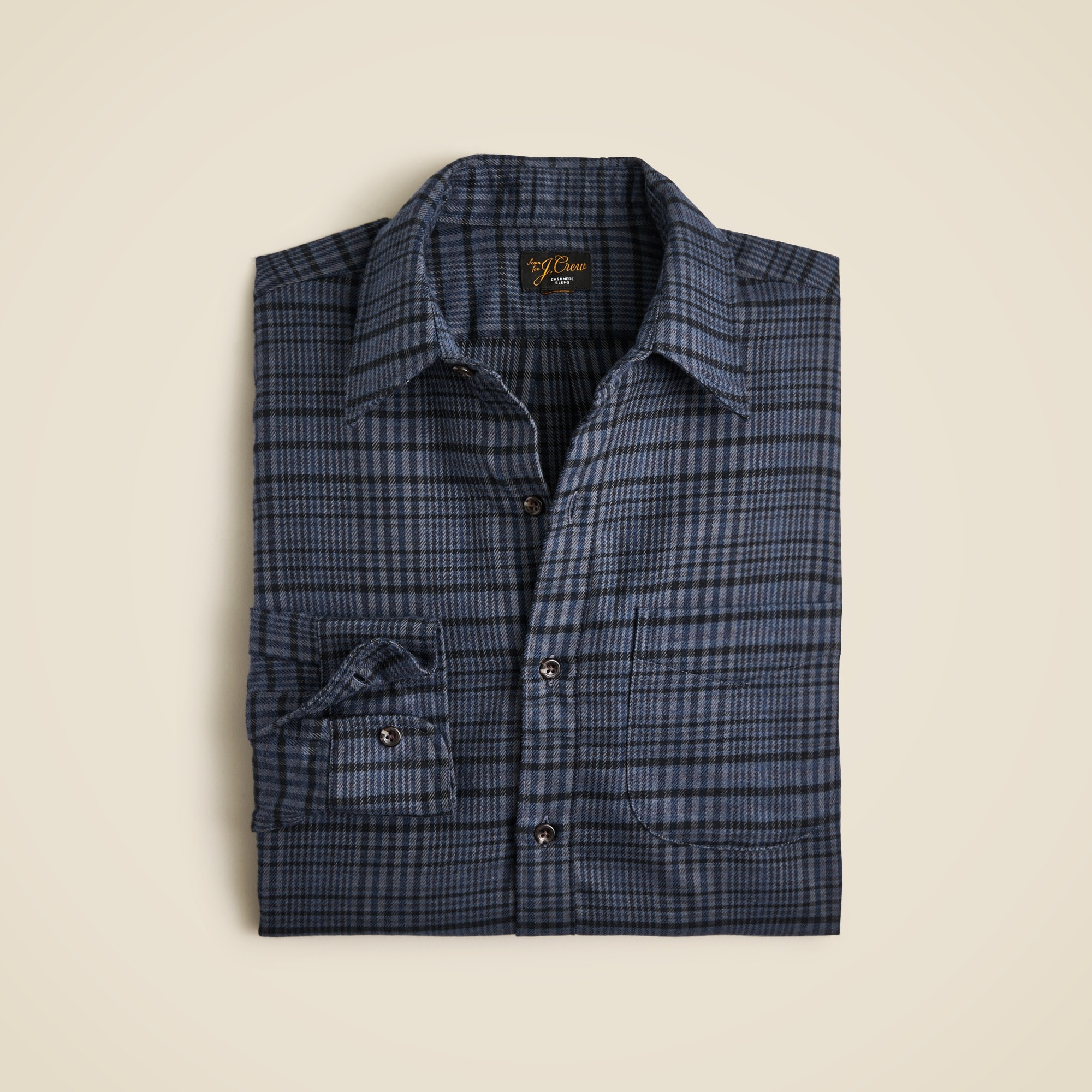 mens Cotton-cashmere blend shirt in check