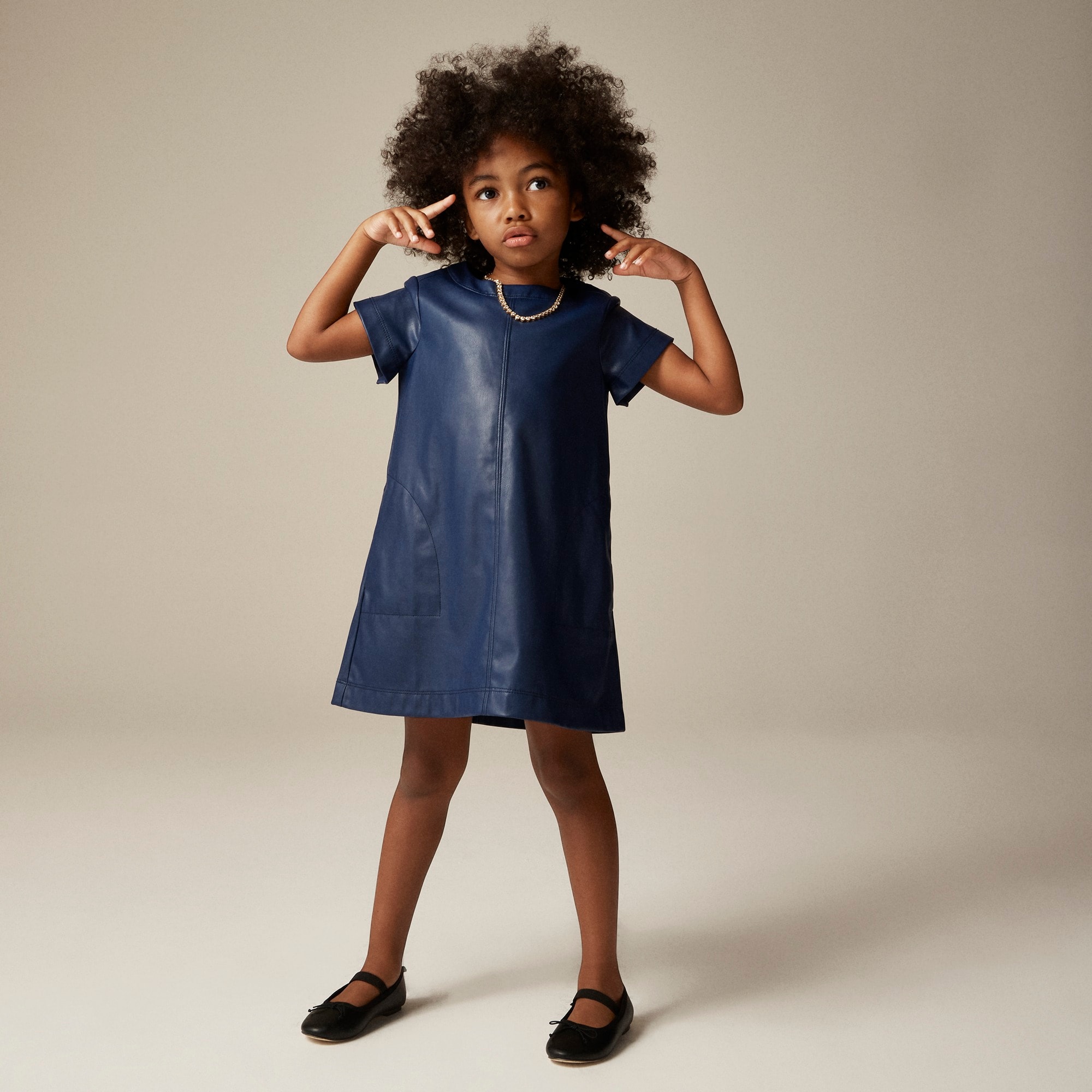 girls Girls' shift dress in faux leather