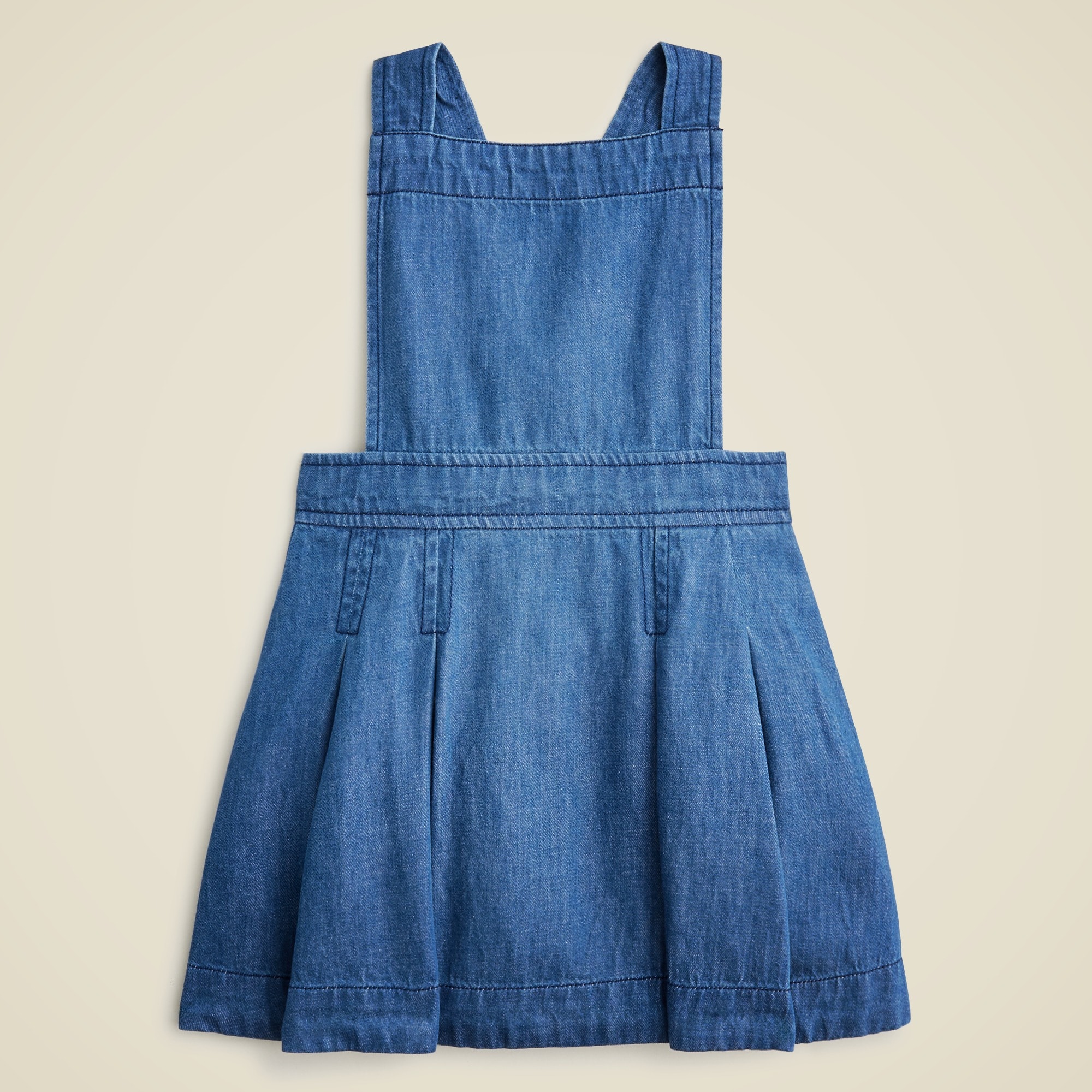 girls Girls' pinafore dress in drapey denim