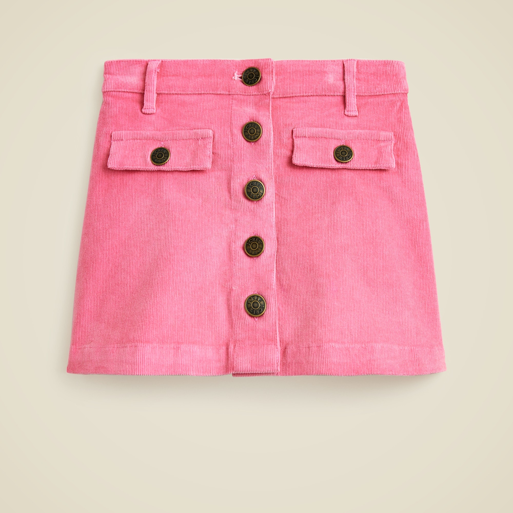 girls Girls' corduroy button-front mini skirt