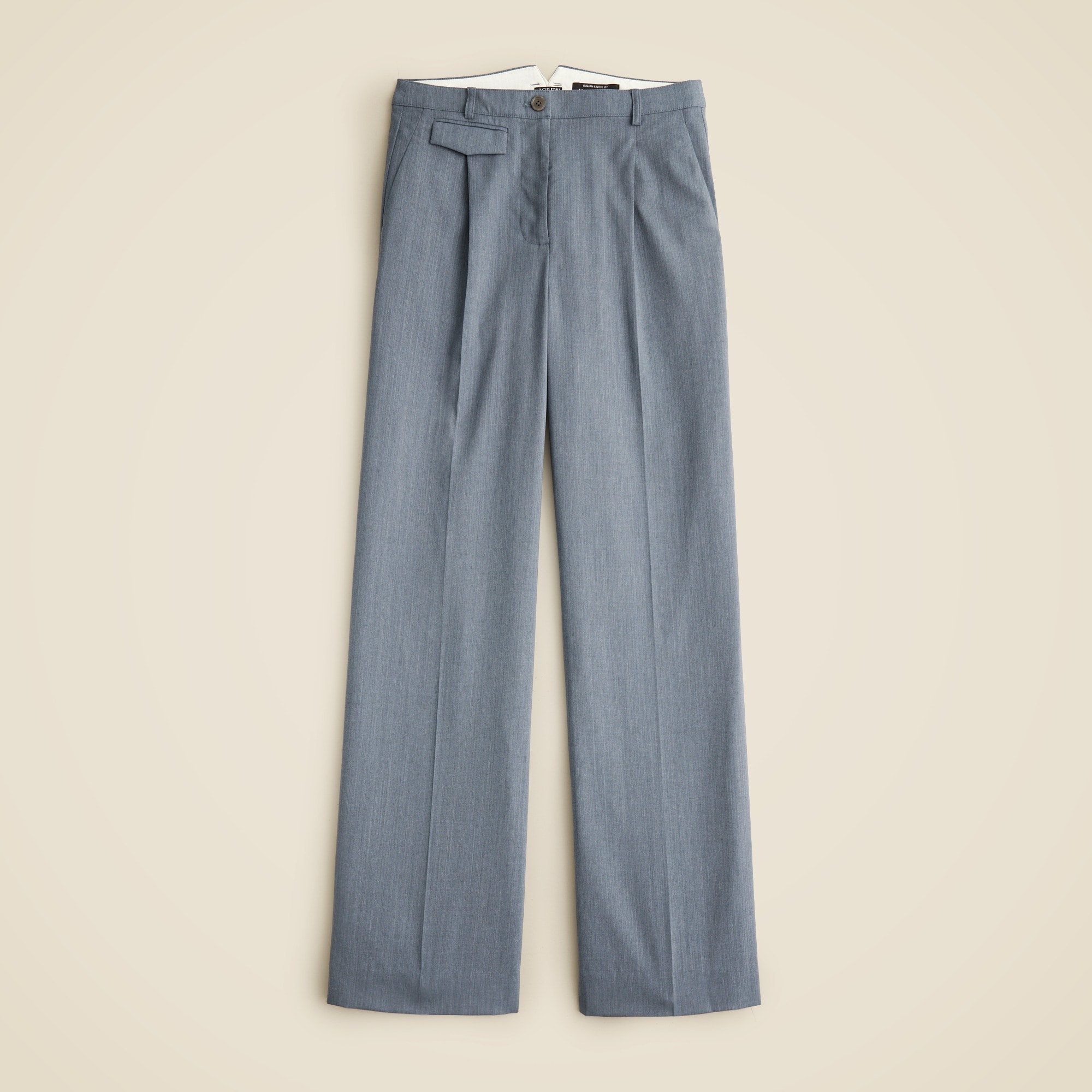  Pleated full-length trouser in gauzy Italian wool blend