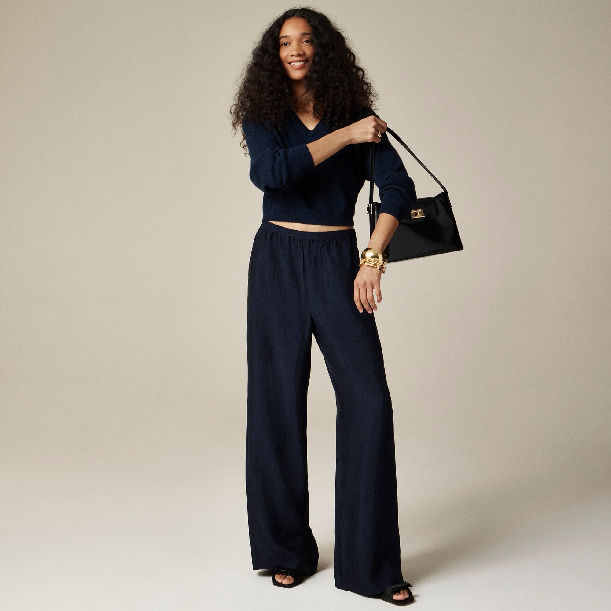 womens Stratus pant in textured satin