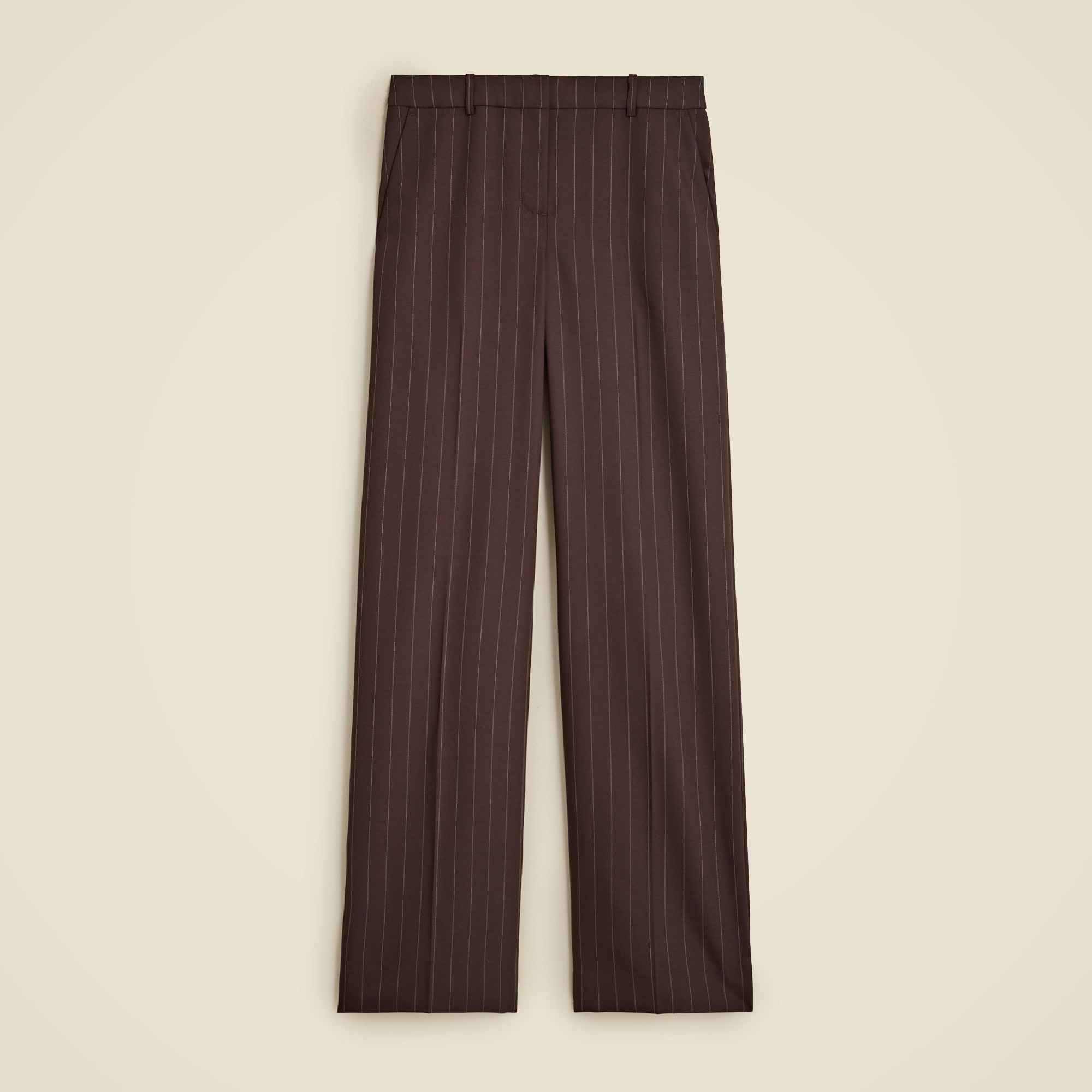 womens Collection full-length Sydney wide-leg pant in pinstripe wool blend