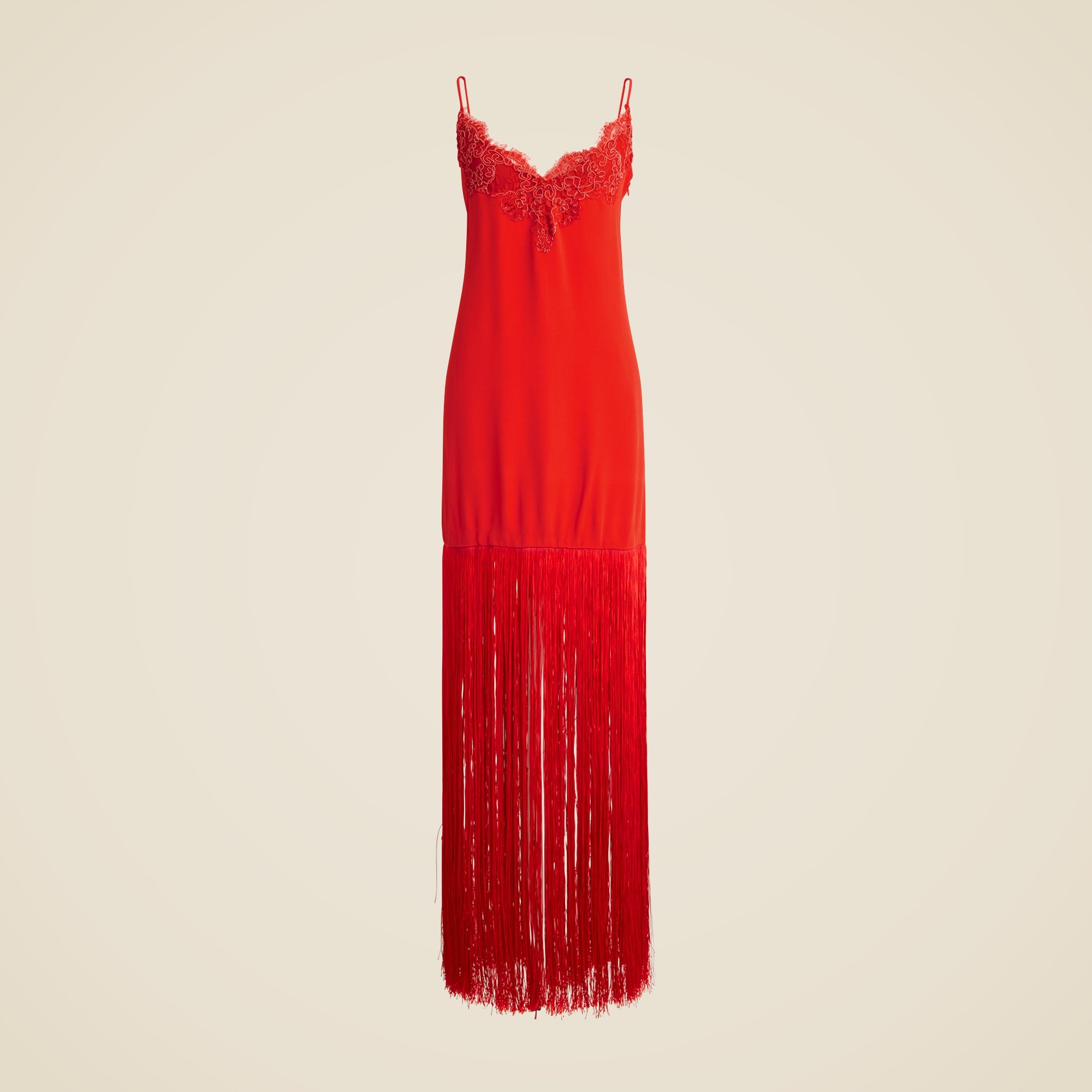  Collection fringe-trim slip dress