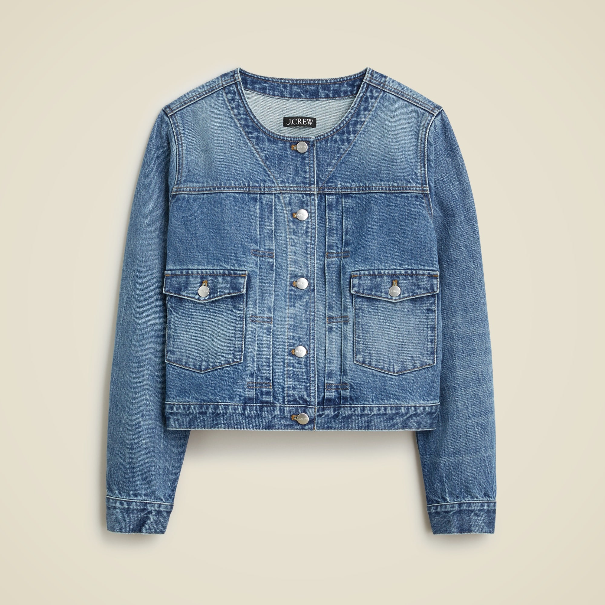  Pleated denim lady jacket