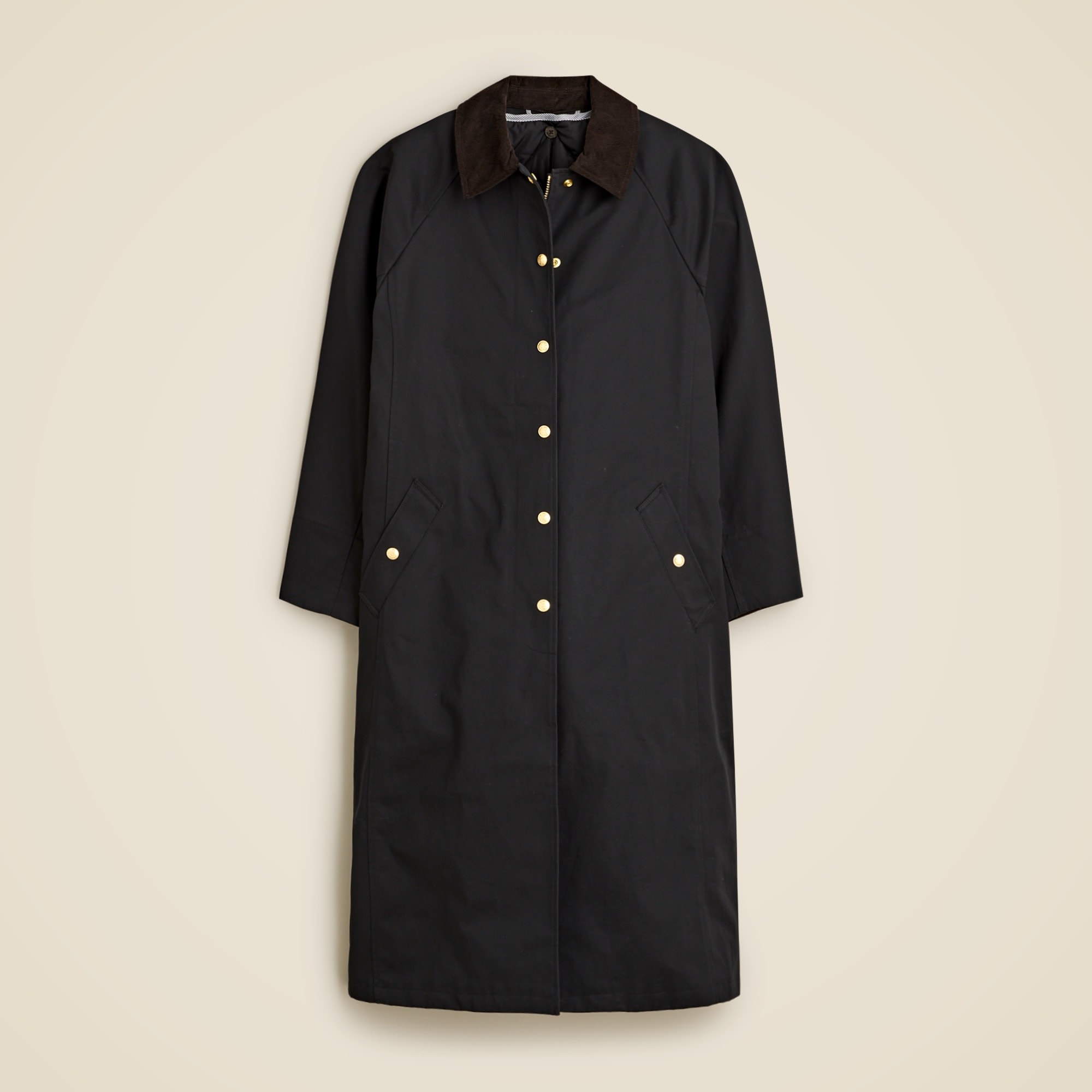 womens Long Barn Jacket&trade; in waxed cotton twill