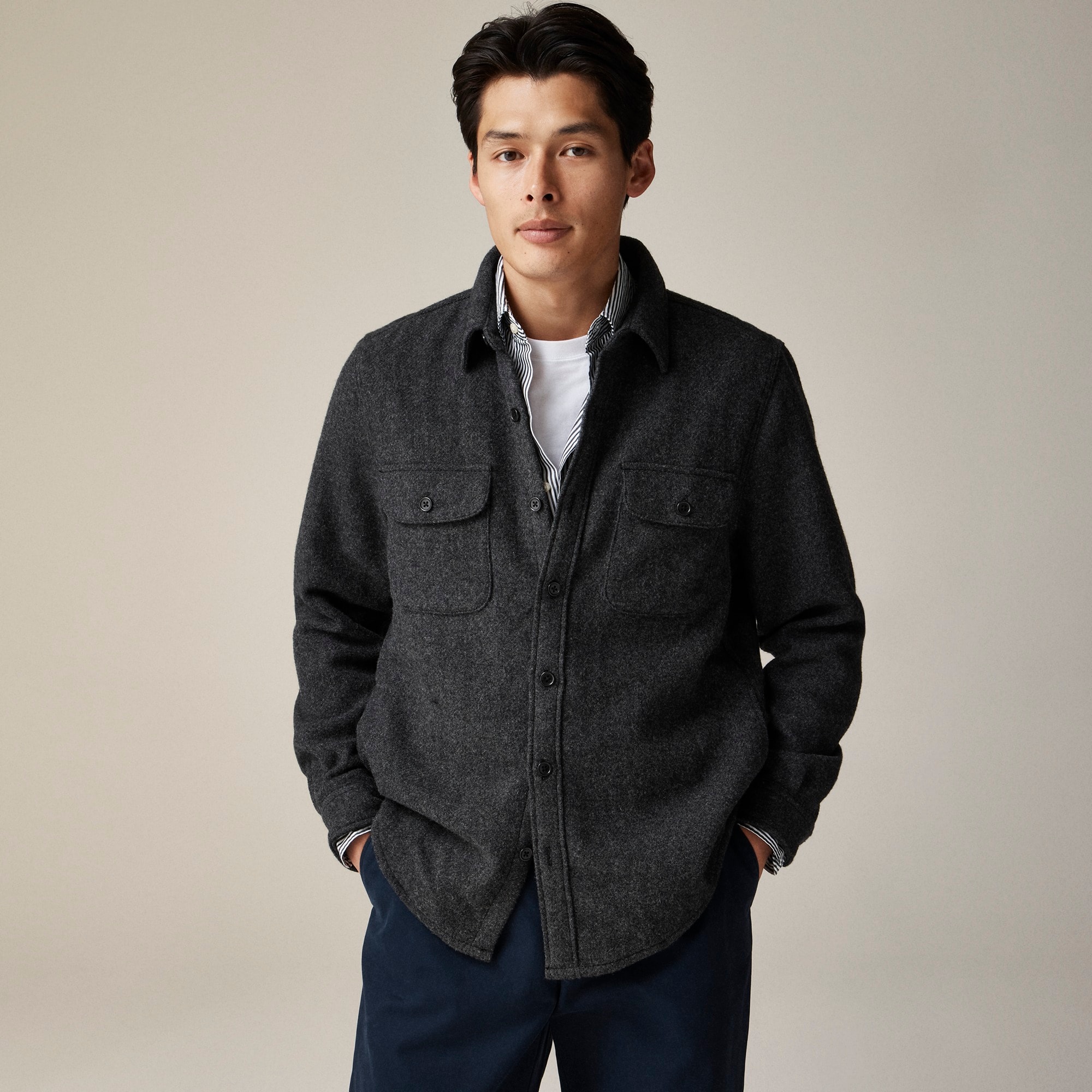 mens Brushed wool overshirt