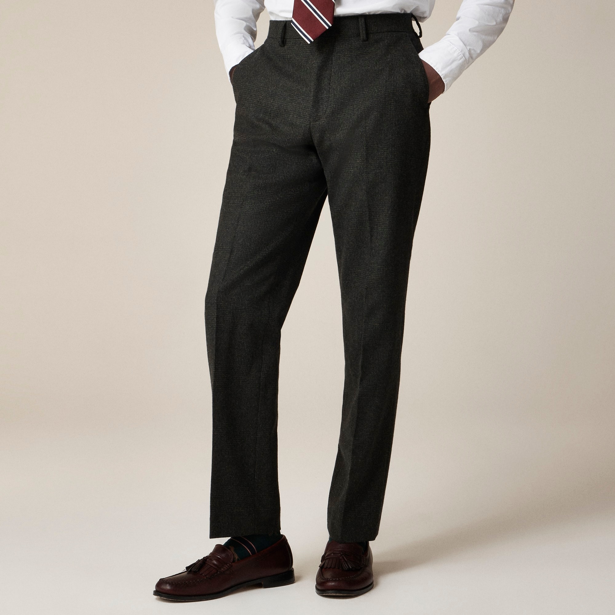 mens Crosby Classic-fit suit pant in English wool flannel