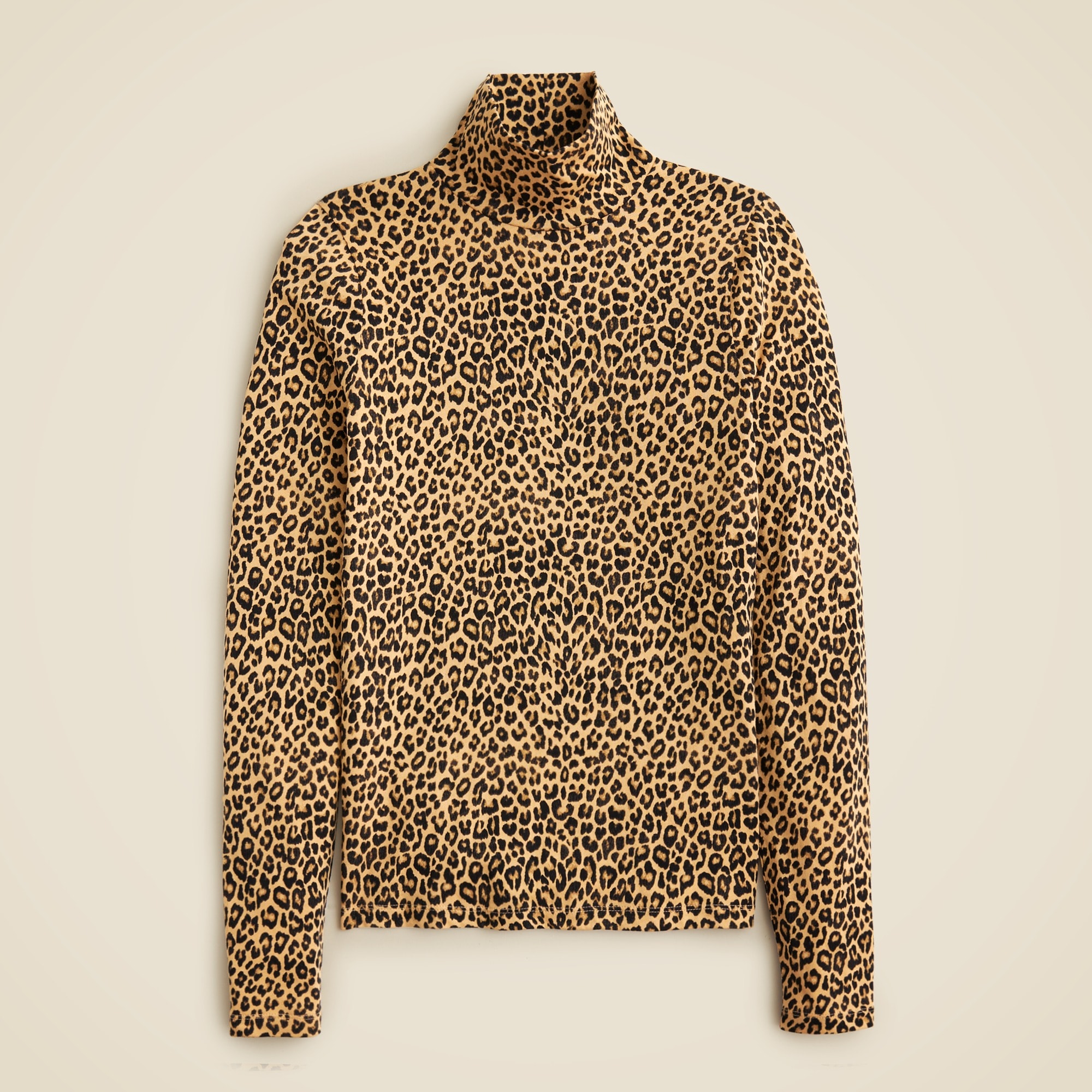  Tissue crepe turtleneck in leopard print