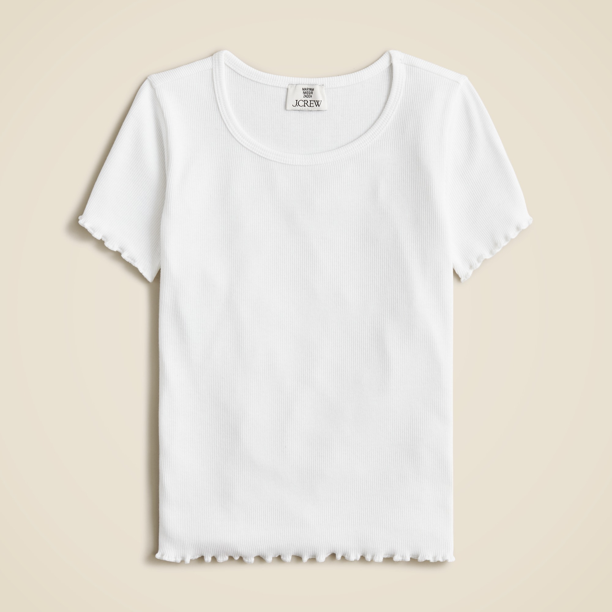 girls Maryam Nassir Zadeh X Crewcuts girls' silky lettuce-hem T-shirt