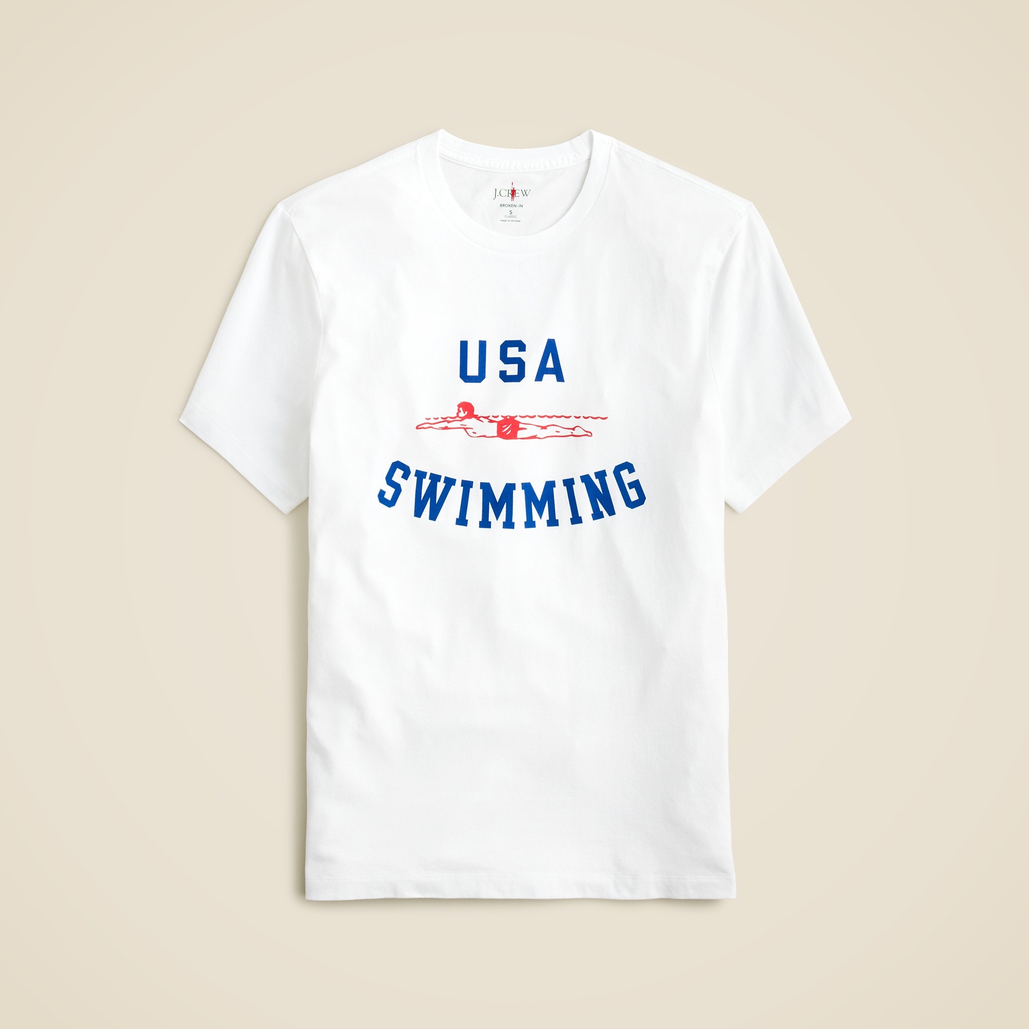 mens Limited-edition USA Swimming&reg; X J.Crew Broken-in graphic T-shirt