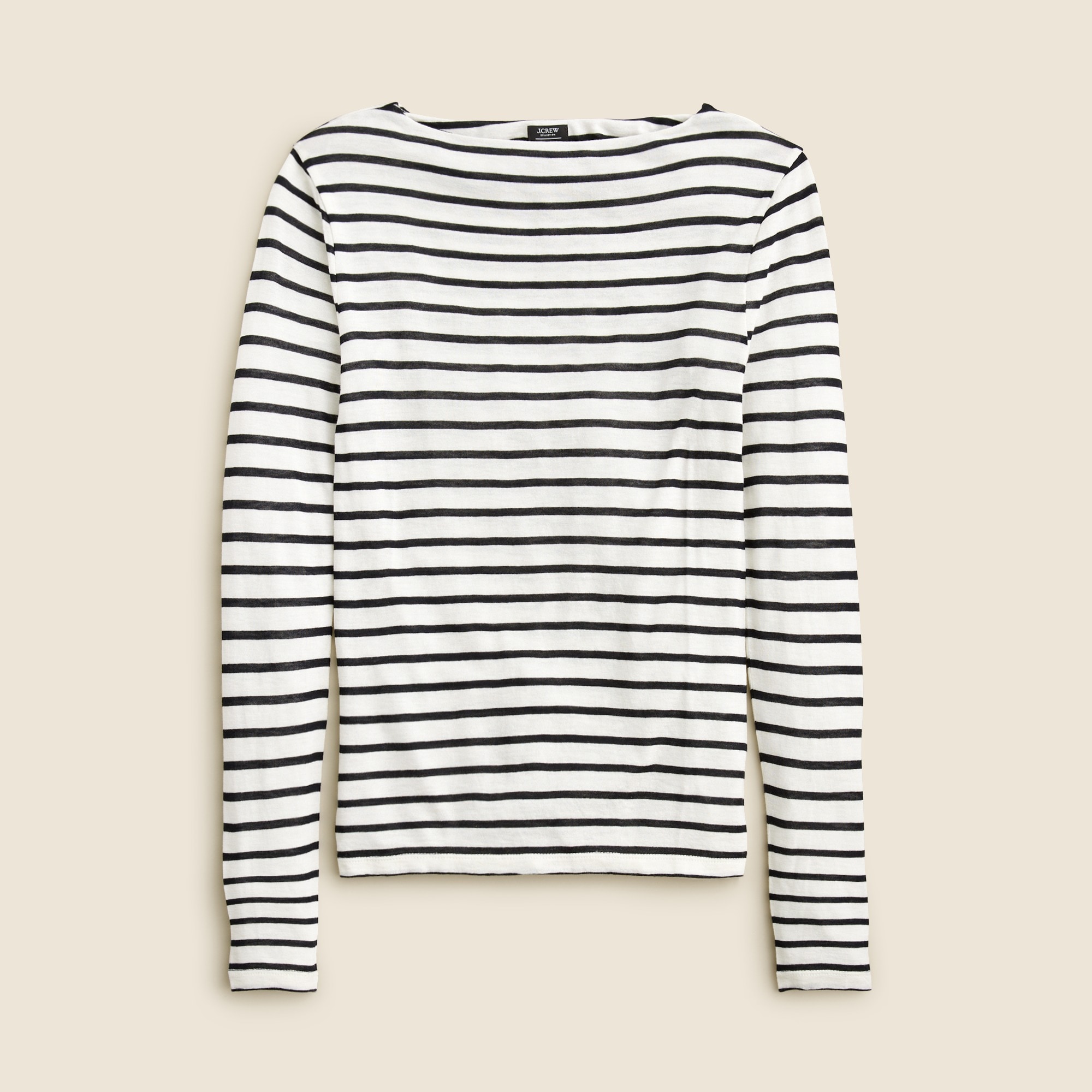 womens Collection sheer wool-blend long-sleeve T-shirt in stripe