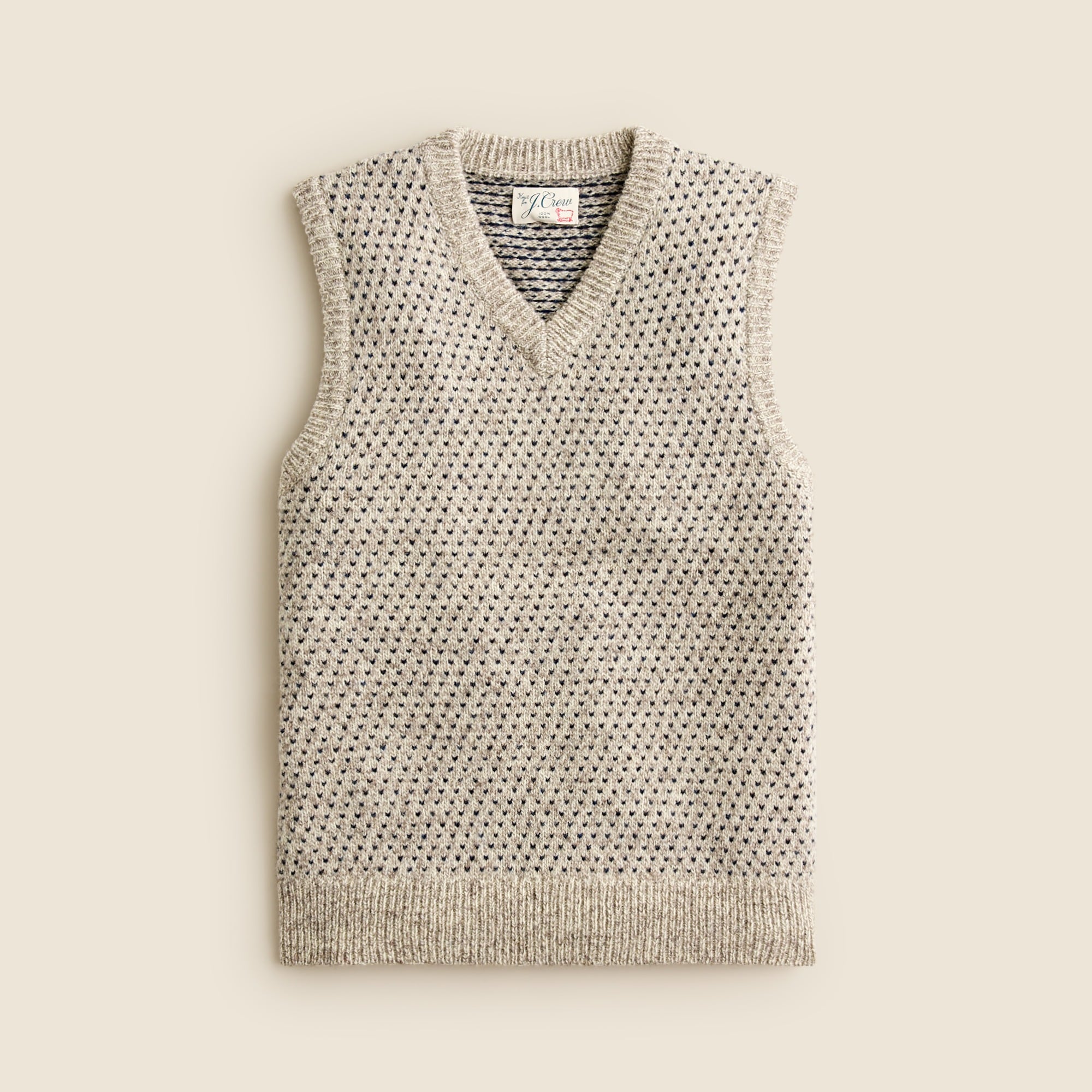 mens English wool bird's-eye sweater-vest