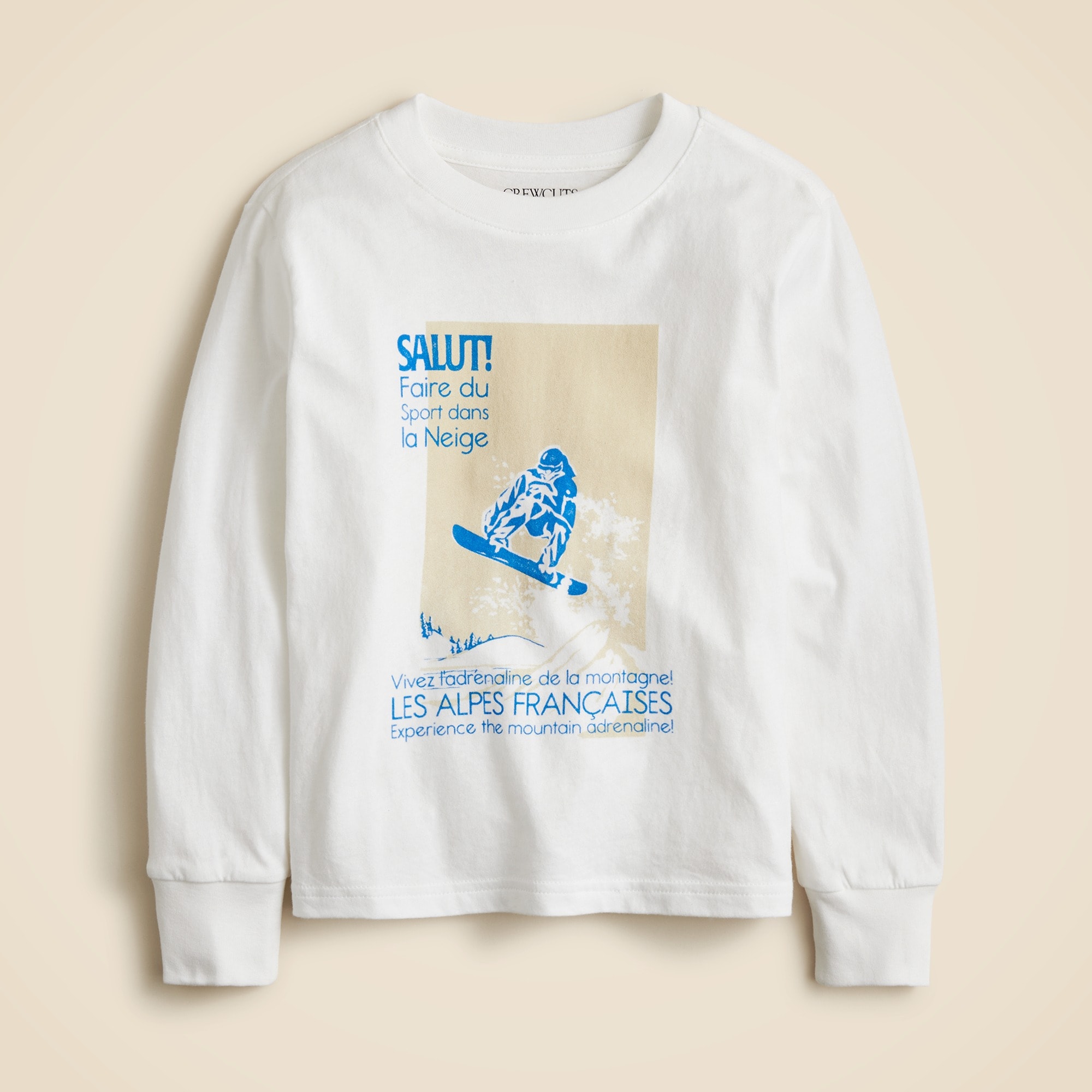 boys Kids' long-sleeve &quot;Salut!&quot; ski graphic T-shirt