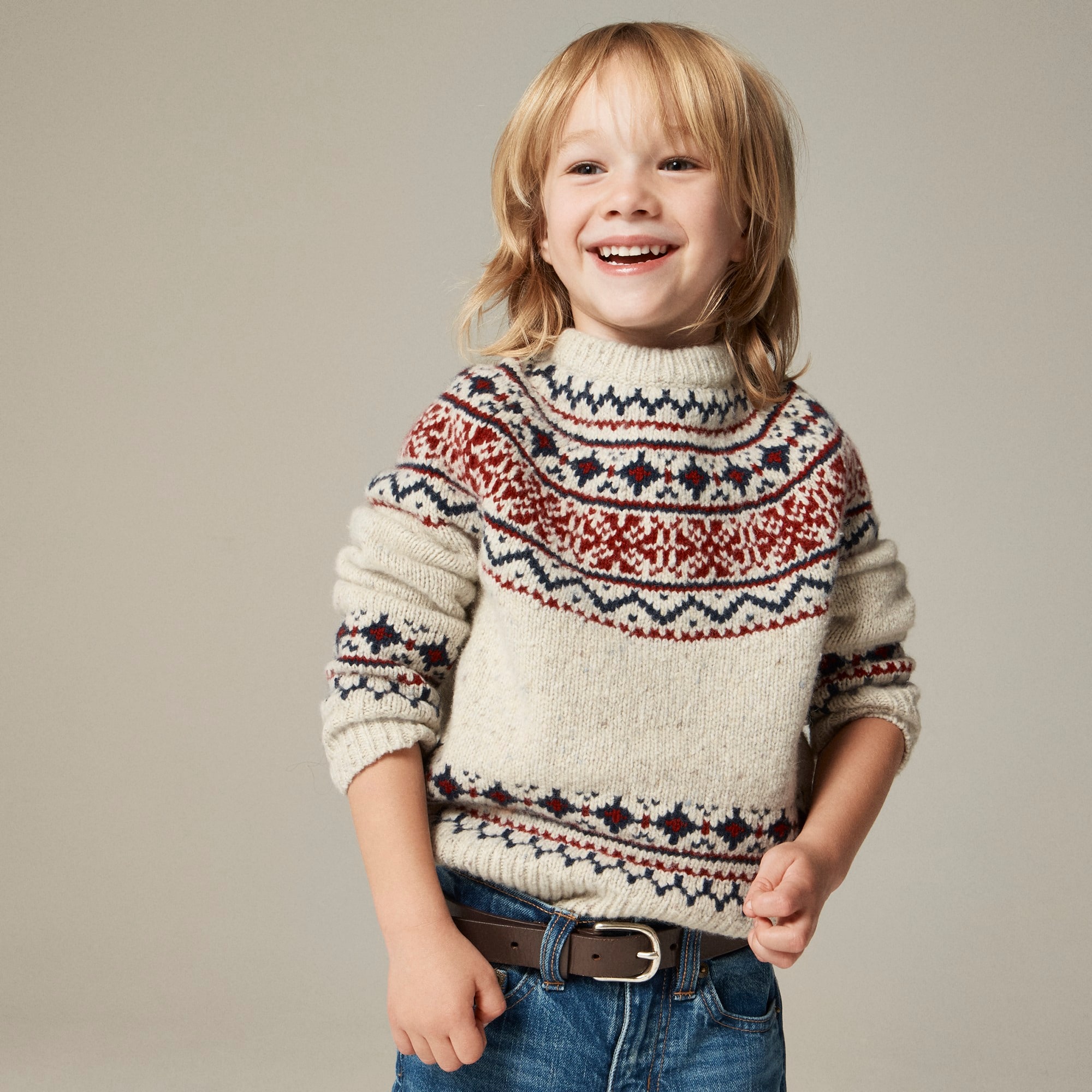 boys Boys' Fair Isle crewneck sweater