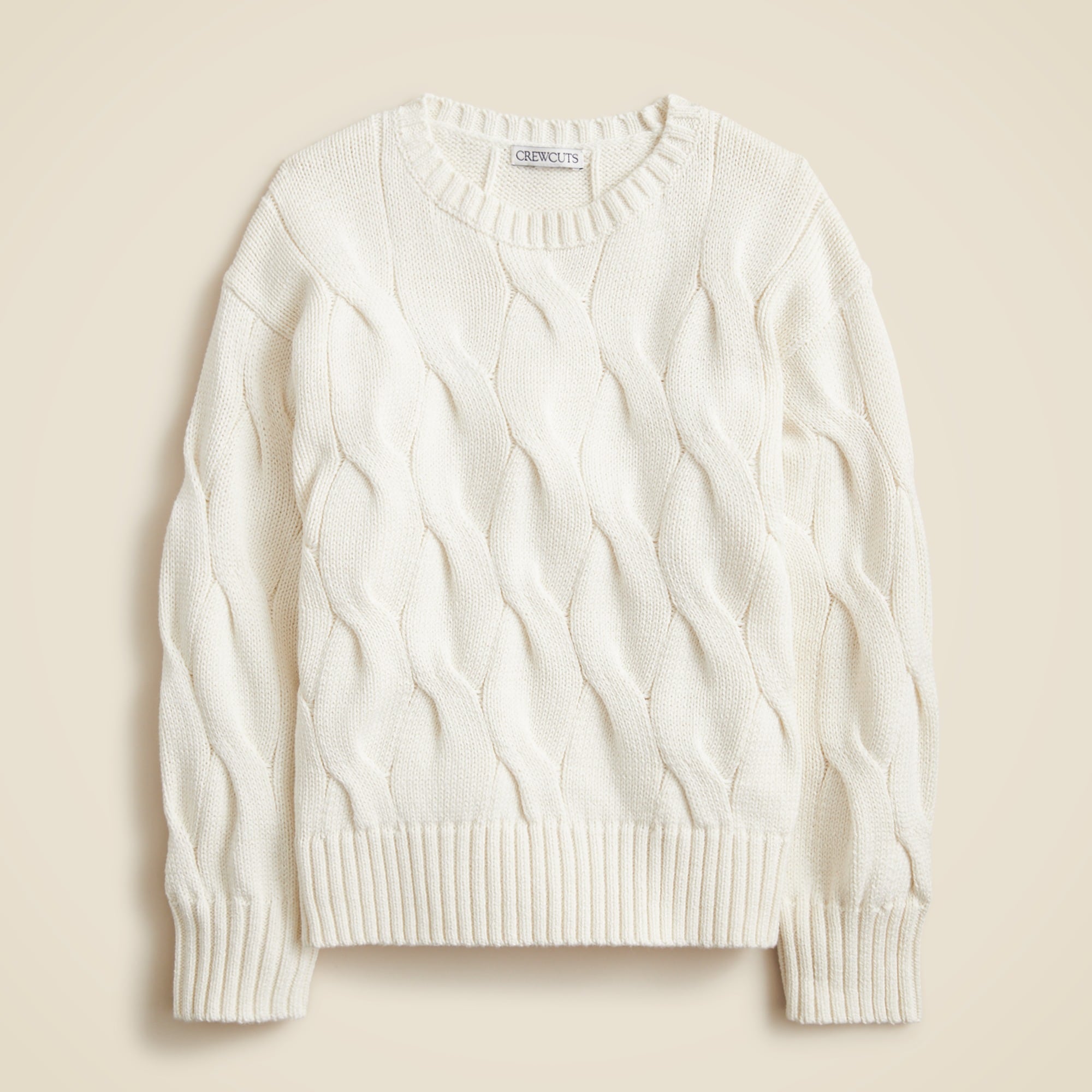 boys Kids' cable-knit crewneck sweater in cotton