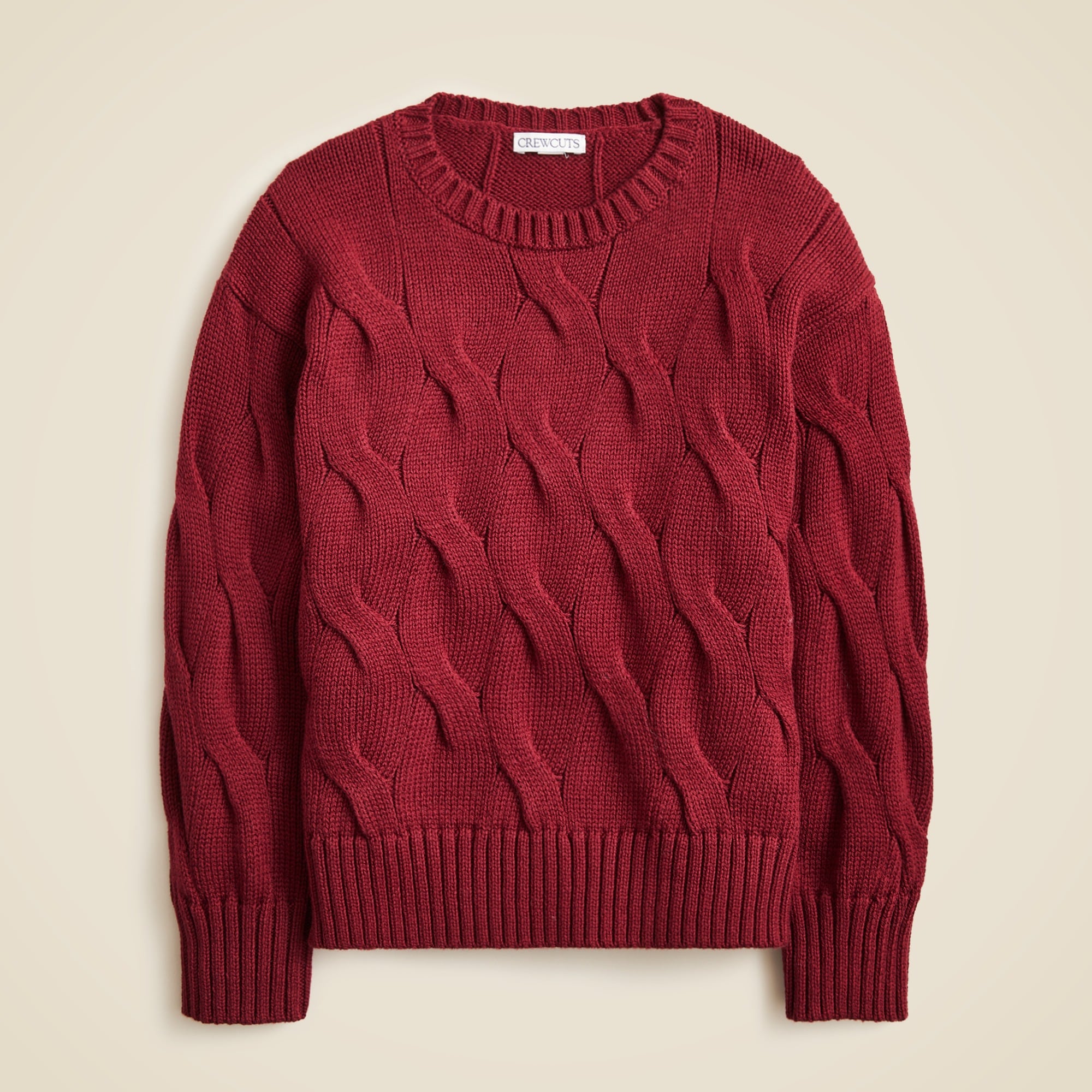 boys Kids' cable-knit crewneck sweater in cotton